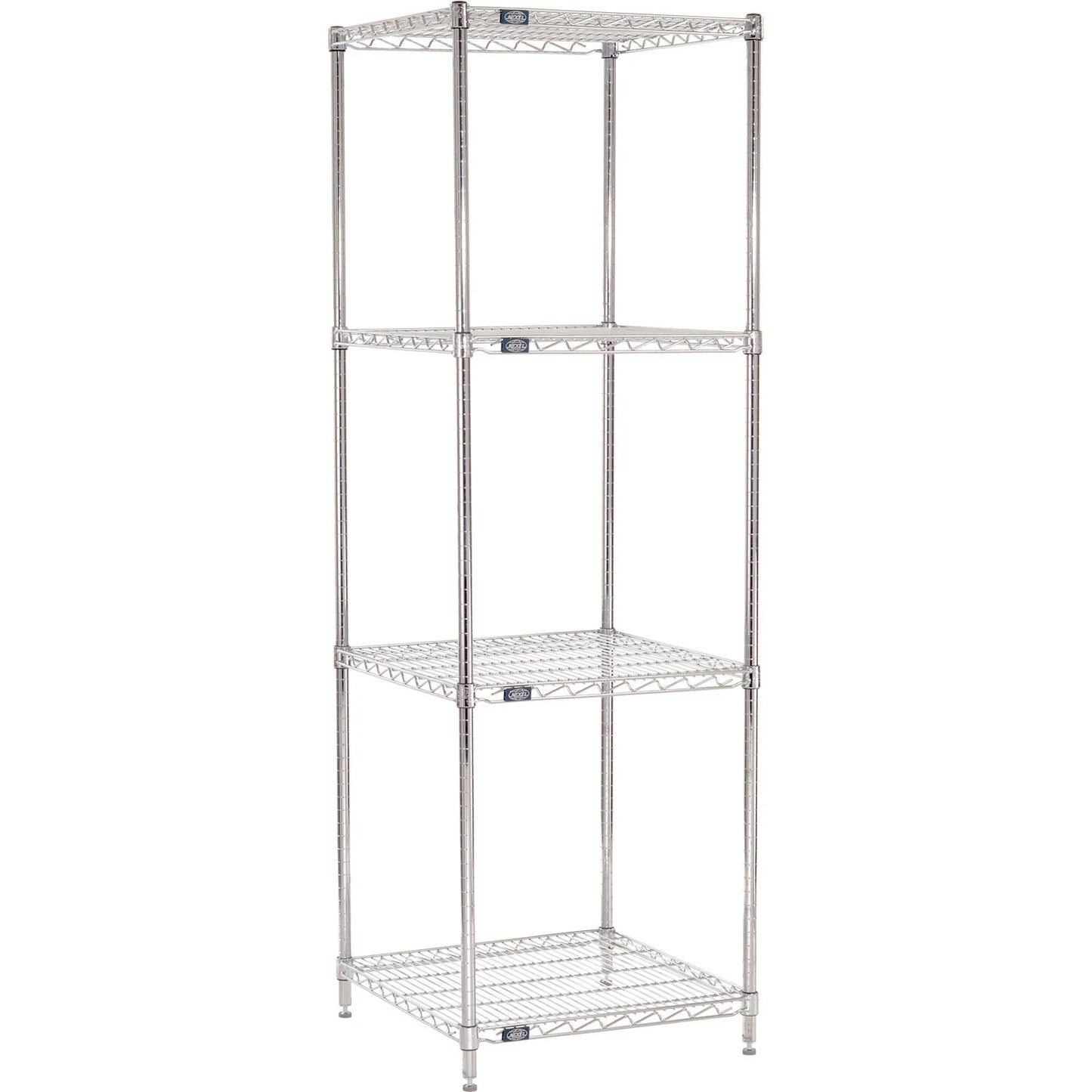 Nexel 4 Shelf, Chrome Wire Shelving Unit, Starter, 24"W x 24"D x 74"H (WB188304)