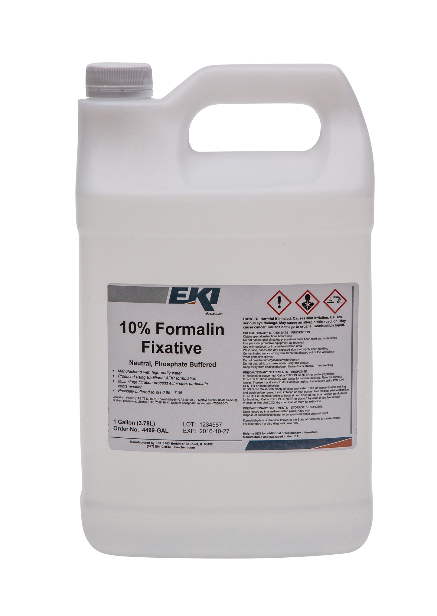 EK Industries Inc Histology Reagent Neutral Phosphate Buffered Formalin Fixative 10% 1 gal. (887505_EA)