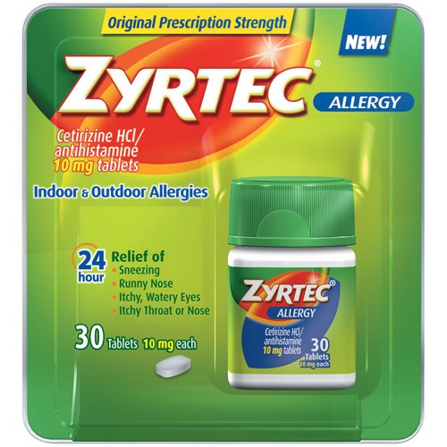 Zyrtec® Allergy Relief 10 mg Strength Tablet 30 per Bottle (954380_CS)