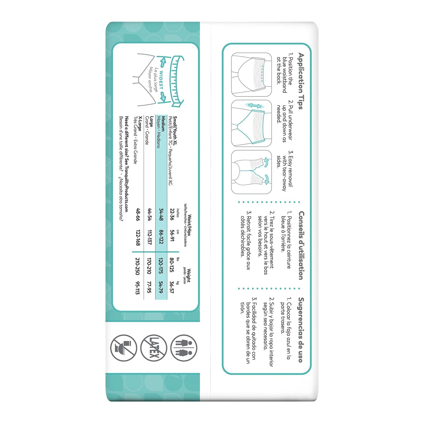 Tranquility® Essential Unisex Adult Absorbent Underwear Pull On with Tear Away Seams Medium Disposable Moderate Absorbency (884710_CS)