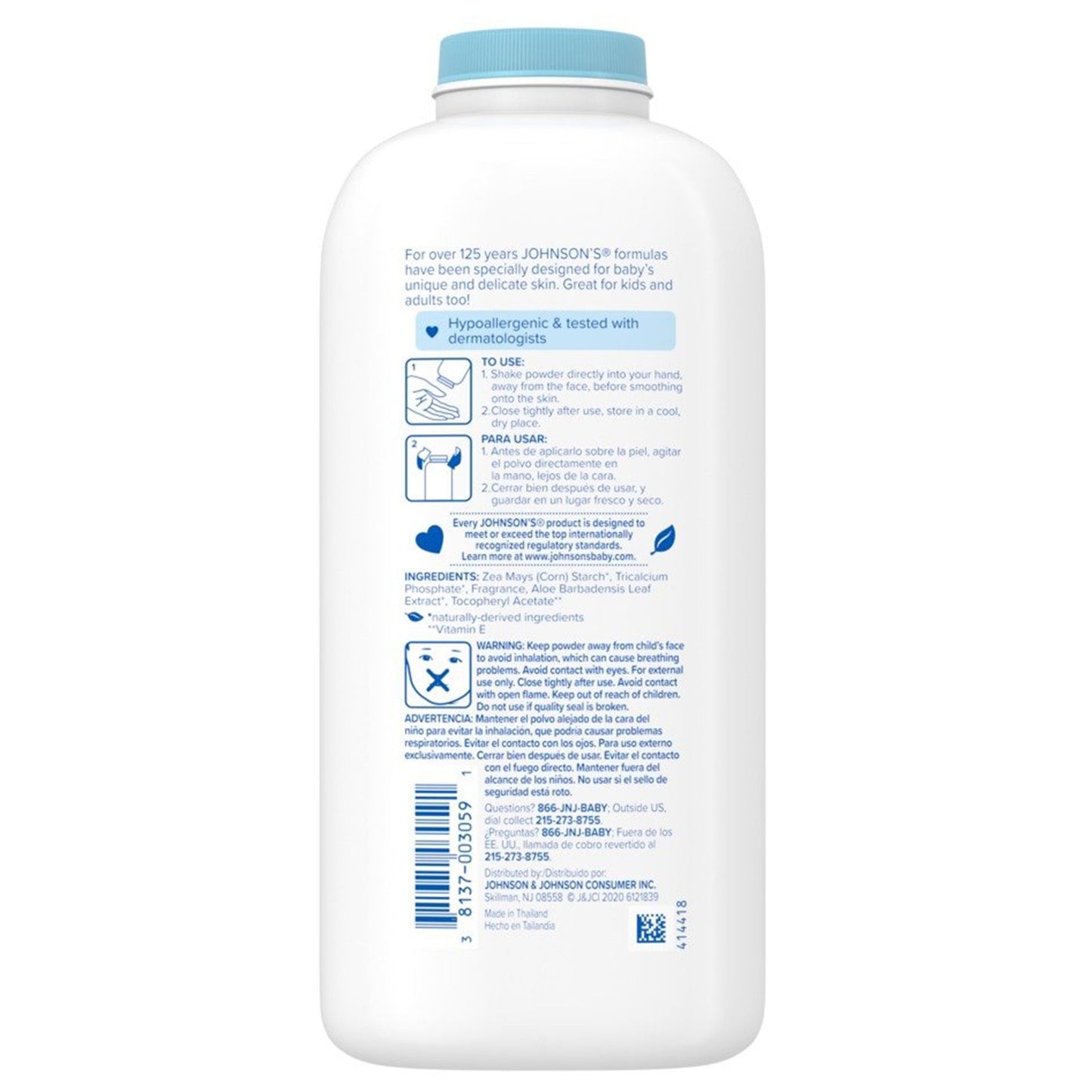 Johnson's® Baby Powder 15 oz. Fresh Scent Bottle with Dispensing Cap Cornstarch / Aloe / Vitamin E (635288_EA)