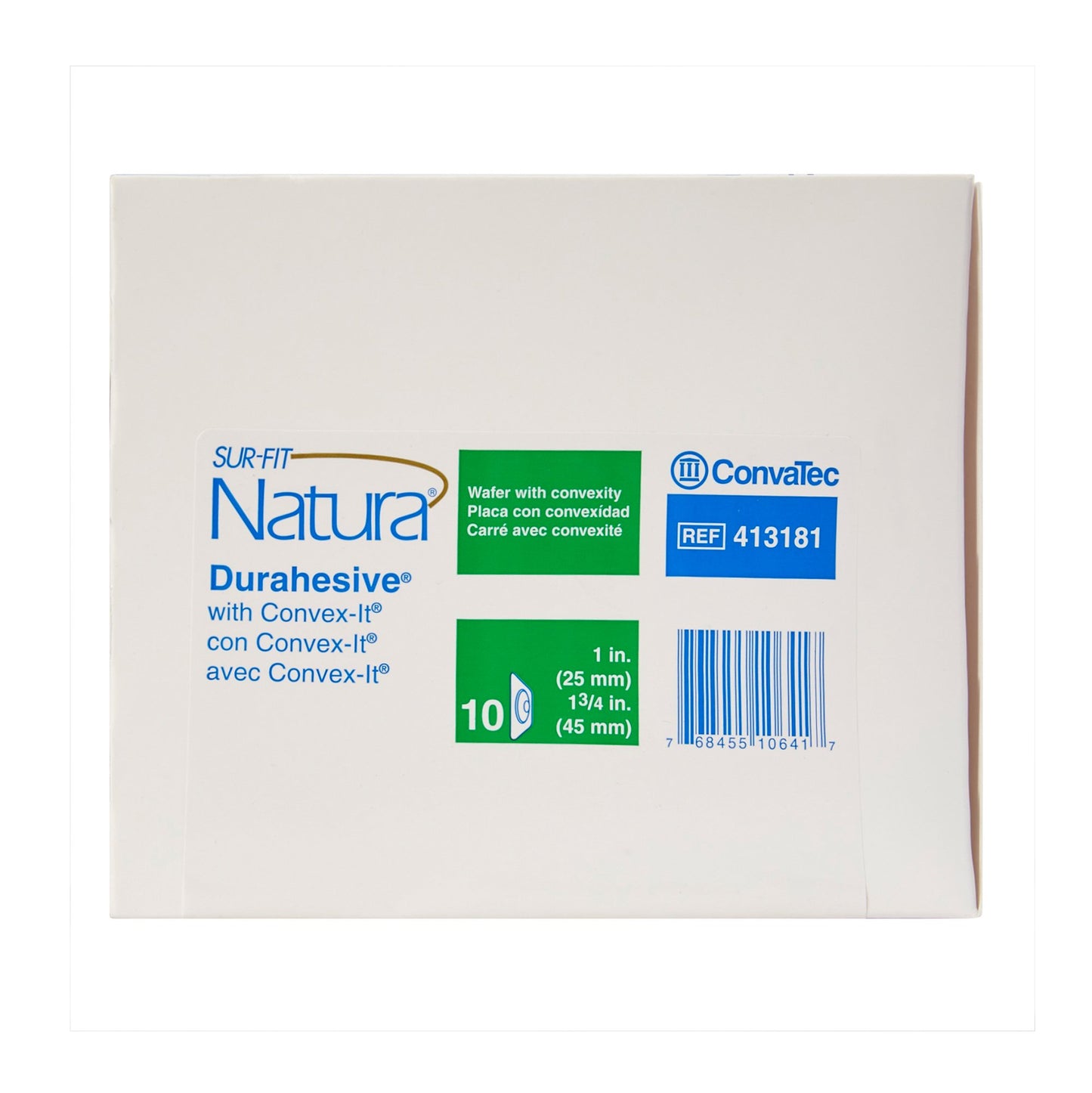 Sur-Fit Natura® Ostomy Barrier Precut, Extended Wear Durahesive® Adhesive 45 mm Flange System Hydrocolloid 1 Inch Opening 4-1/2 X 4-1/2 Inch (465473_EA)