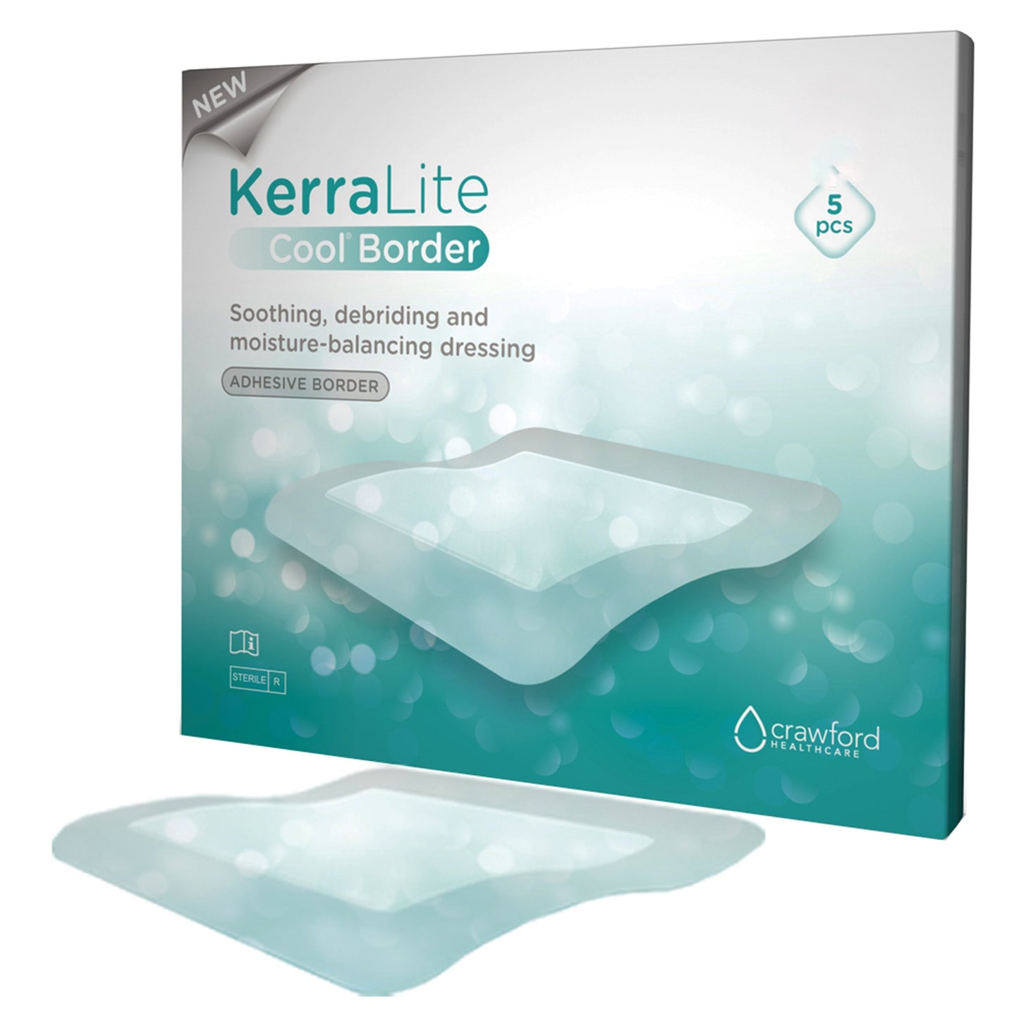 KerraLite Cool® Border Hydrogel Wound Dressing Sheet 4 X 4 Inch Sterile (1189331_CT)