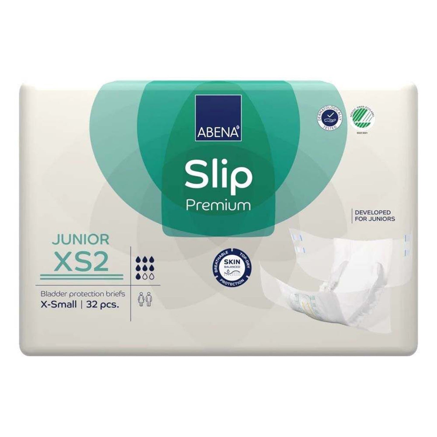 Abena® Slip Premium Junior XS2 Unisex Youth Incontinence Brief X-Small Disposable Heavy Absorbency (1218195_PK)