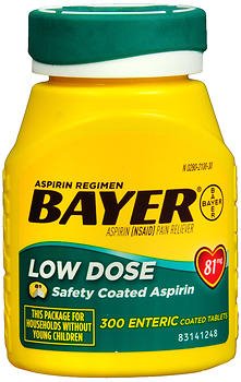 Bayer® Pain Relief 81 mg Strength Aspirin Tablet 300 per Bottle (1060923_BT)