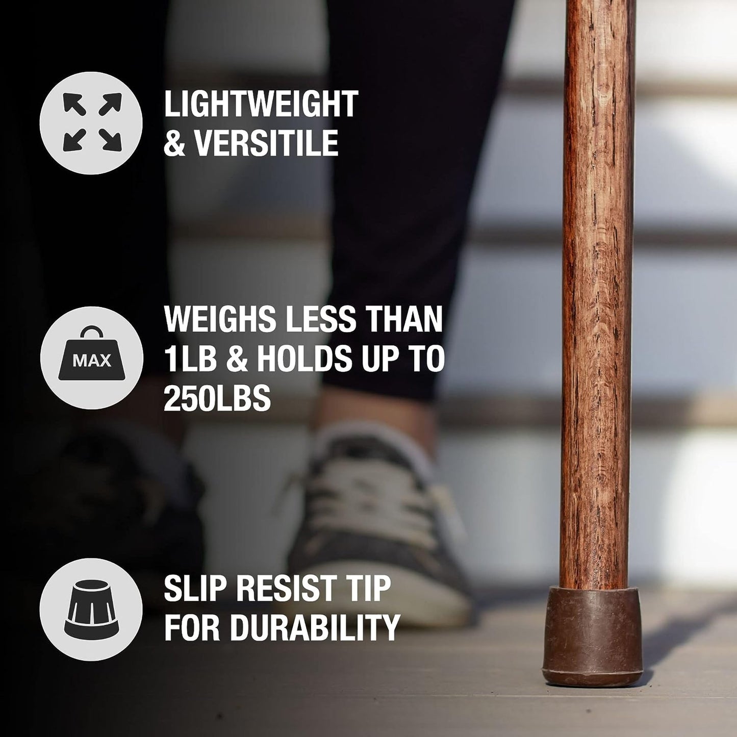 Brazos™ Traveler Walking Stick Wood 55 Inch Height Red Sweet Gum (1237890_EA)