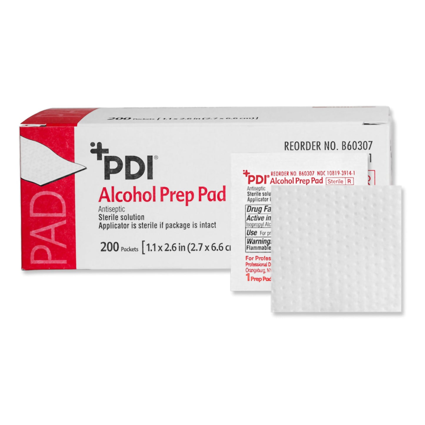 PDI® Alcohol Prep Pad 70% Strength Isopropyl Alcohol Individual Packet Medium Sterile (173778_EA)