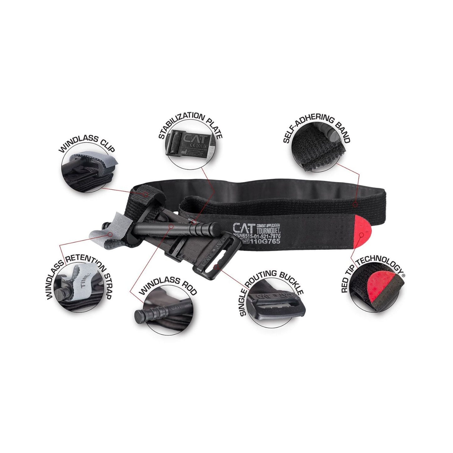 C-A-T® Combat Tourniquet 6.5 Inch Length Military Latex Free Nylon (812819_EA)