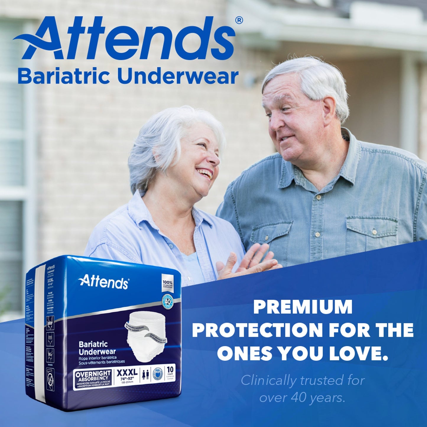 Attends® Bariatric Unisex Adult Absorbent Underwear Pull On with Tear Away Seams 3X-Large Disposable Heavy Absorbency (1184056_PK)