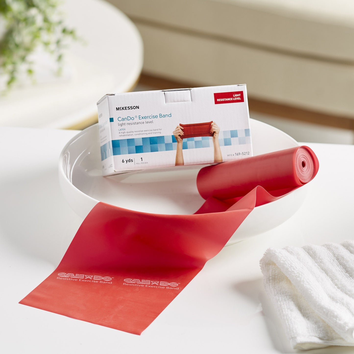 McKesson CanDo® Exercise Resistance Band Red 5 Inch X 6 Yard Light Resistance (1073305_EA)