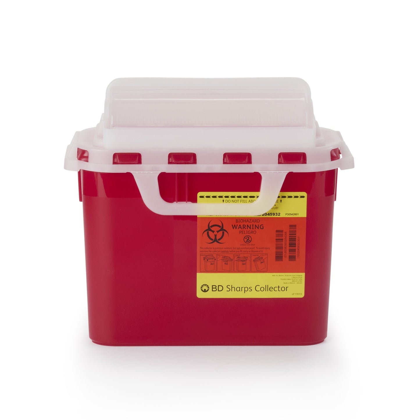 BD™ Sharps Container Red Base 12 H X 12 W X 4-4/5 D Inch Horizontal Entry 1.35 Gallon (282901_CS)