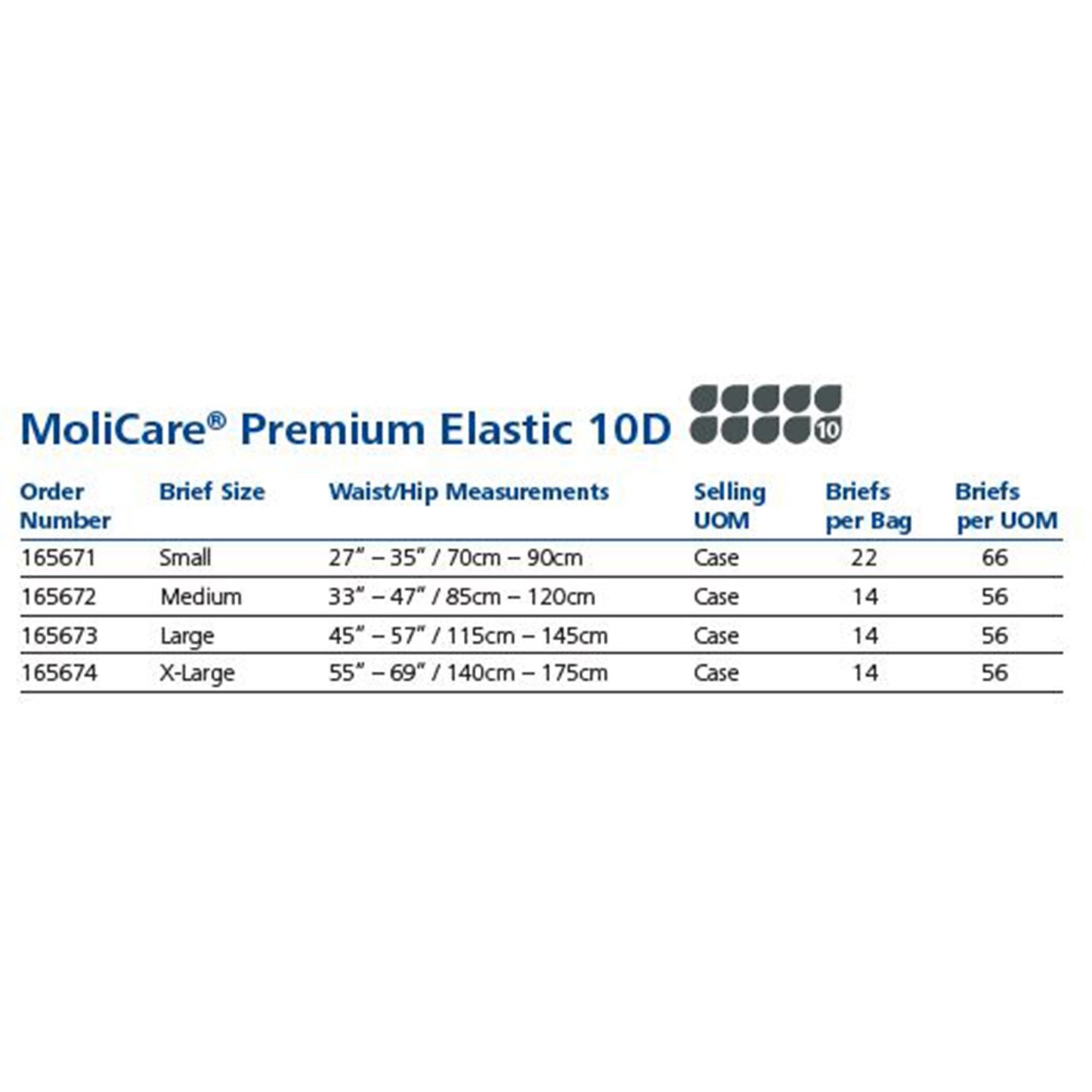 MoliCare® Premium Elastic 10D Unisex Adult Incontinence Brief Large Disposable Heavy Absorbency (1153087_CS)