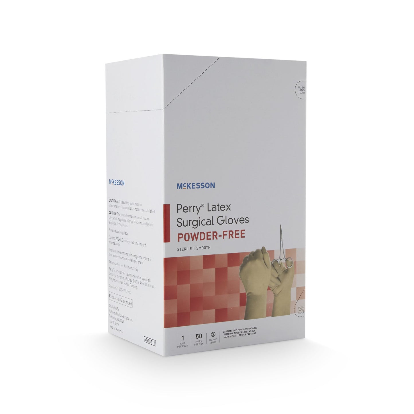McKesson Perry® Surgical Glove Size 6.5 Sterile Latex Standard Cuff Length Smooth Cream Chemo Tested (1044705_PR)