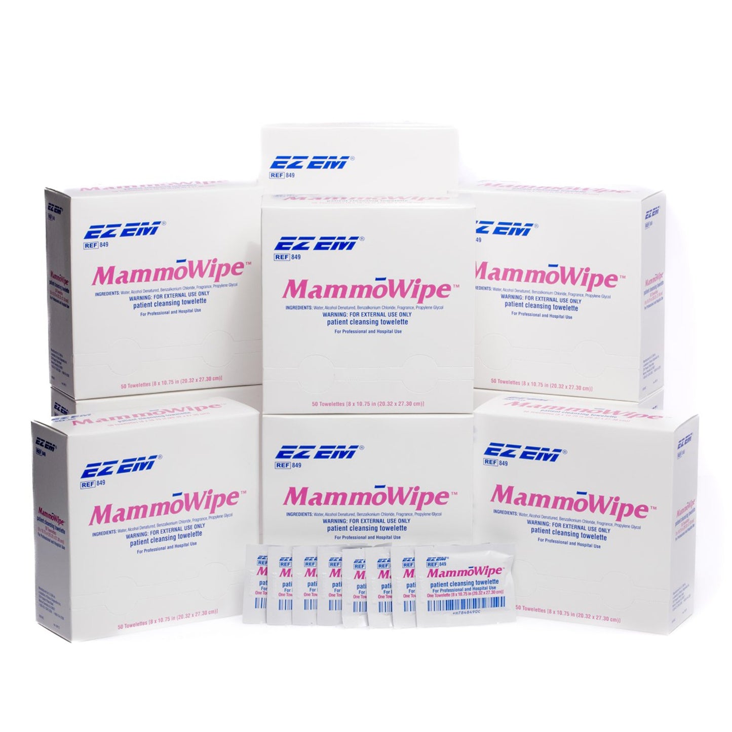 EZ EM Mammography Cleansing Towelette Individual Packet Scented 50 Count (918441_CS)