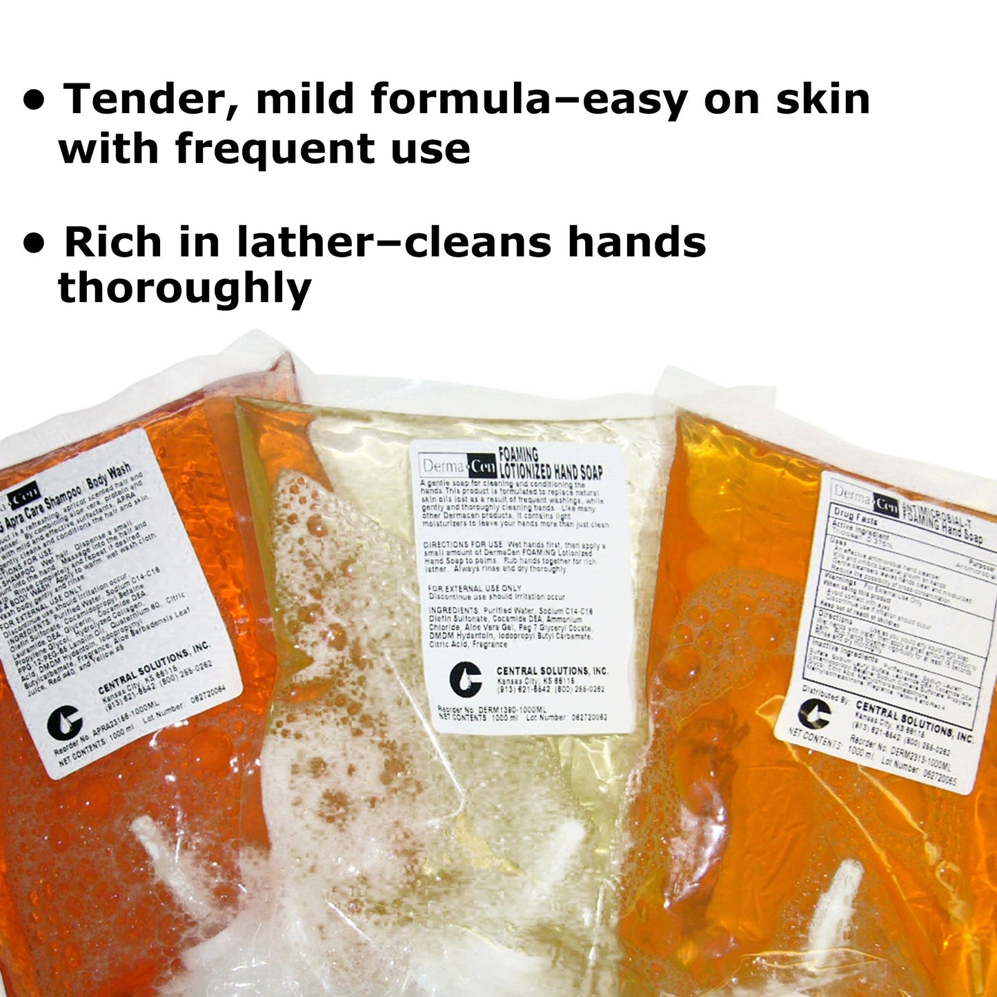 DermaCen® Soap Foaming 1,000 mL Dispenser Refill Bag Fresh Scent (567833_CS)