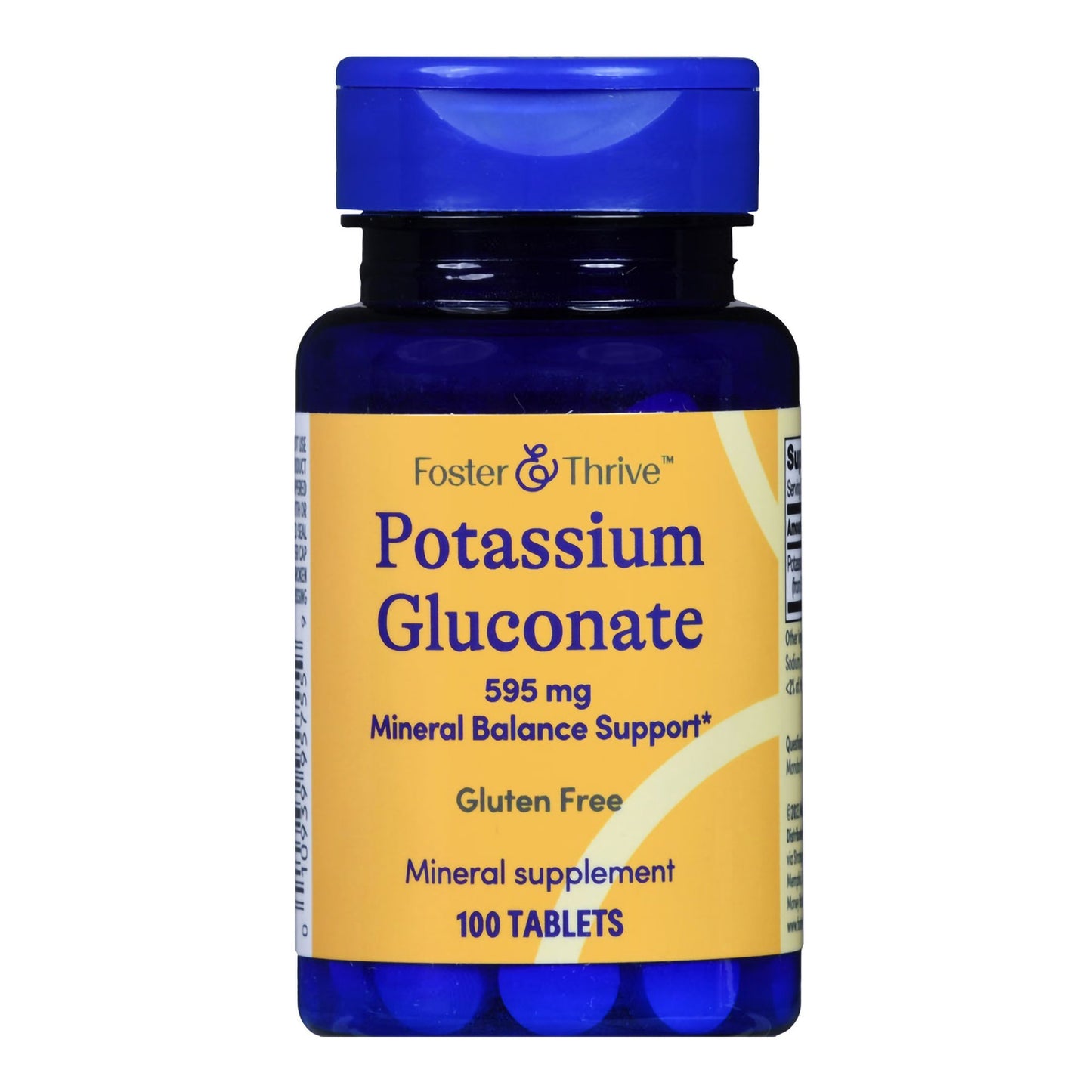 Foster & Thrive™ Dietary Supplement Potassium Gluconate 595 mg Strength Tablet 100 per Bottle (1238893_BT)