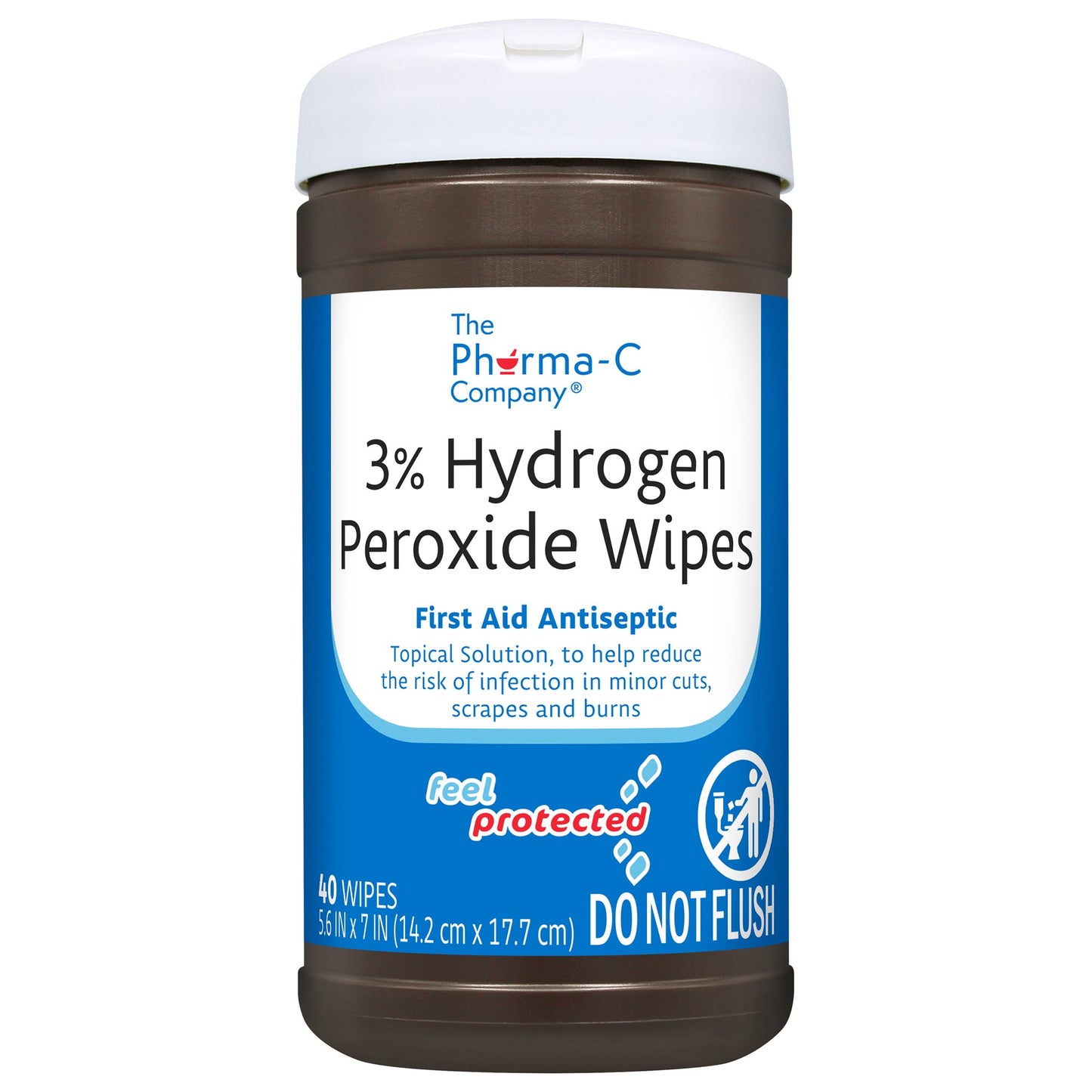 The Pharma-C Company® Antiseptic Skin Wipe Hydrogen Peroxide Towelette Canister (850602_PK)