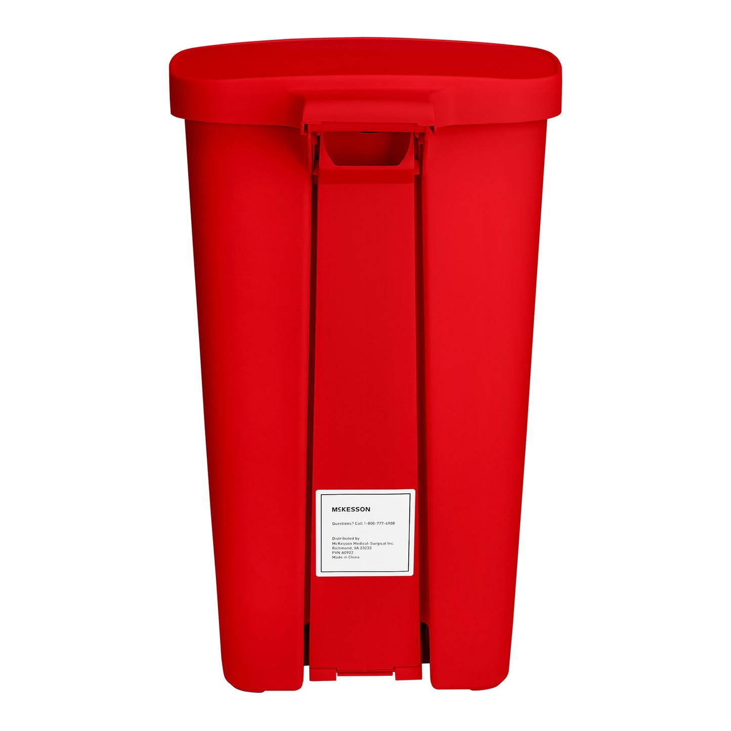 McKesson Trash Can 52 Quart / 13 gal. Red Plastic Rectangular (1223702_CS)
