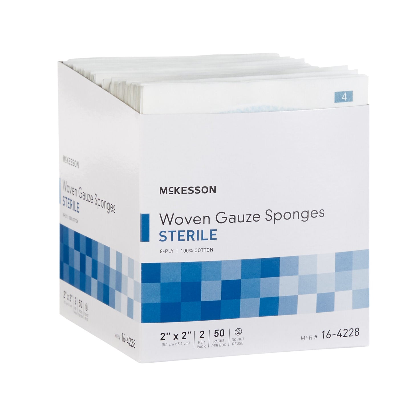 McKesson Gauze Sponge 2 X 2 Inch 8-Ply Sterile 2 per Pack (635942_BX)