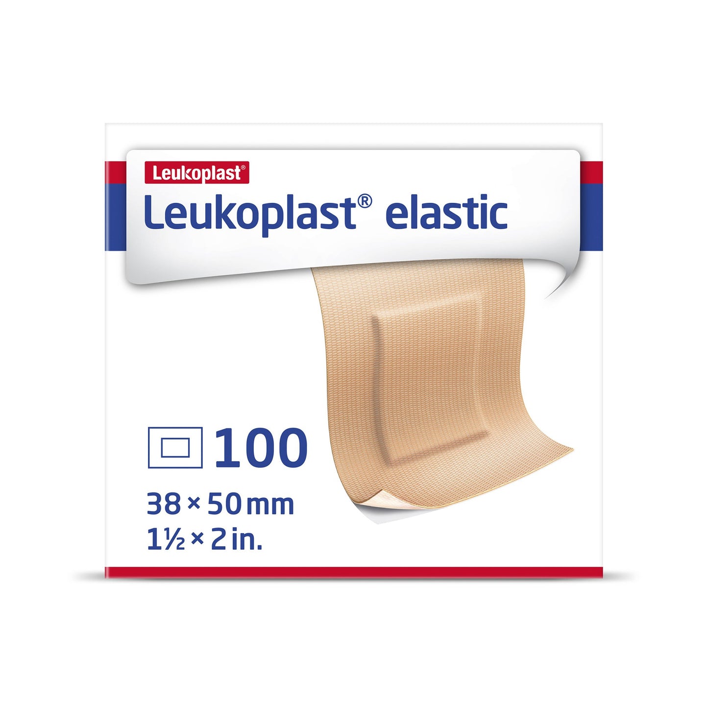 Leukoplast® Elastic Adhesive Strip 1-1/2 X 2 Inch Plastic Rectangle Tan Sterile (1211804_BX)
