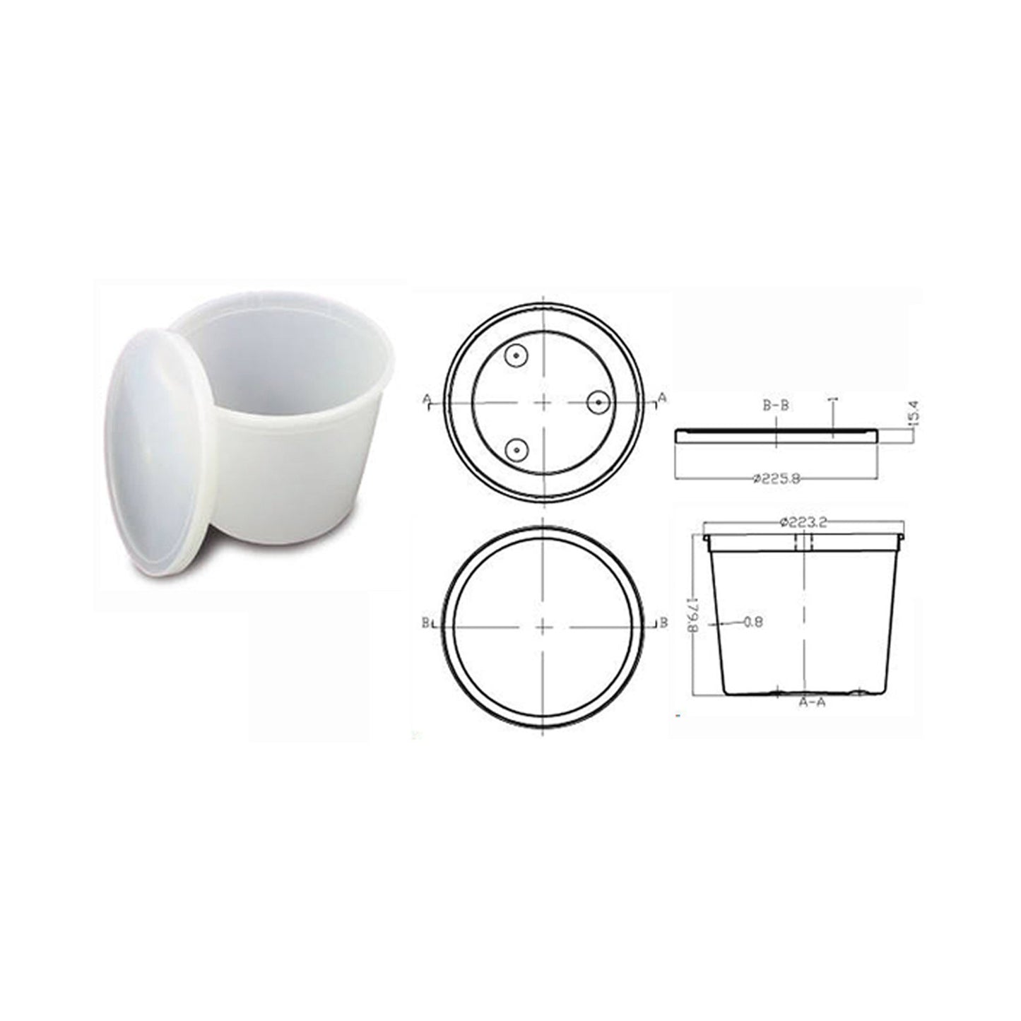 Oakridge Products Lab Storage Container Pathology Container Polyethylene 5,145 mL (174 oz.) (1039888_CS)