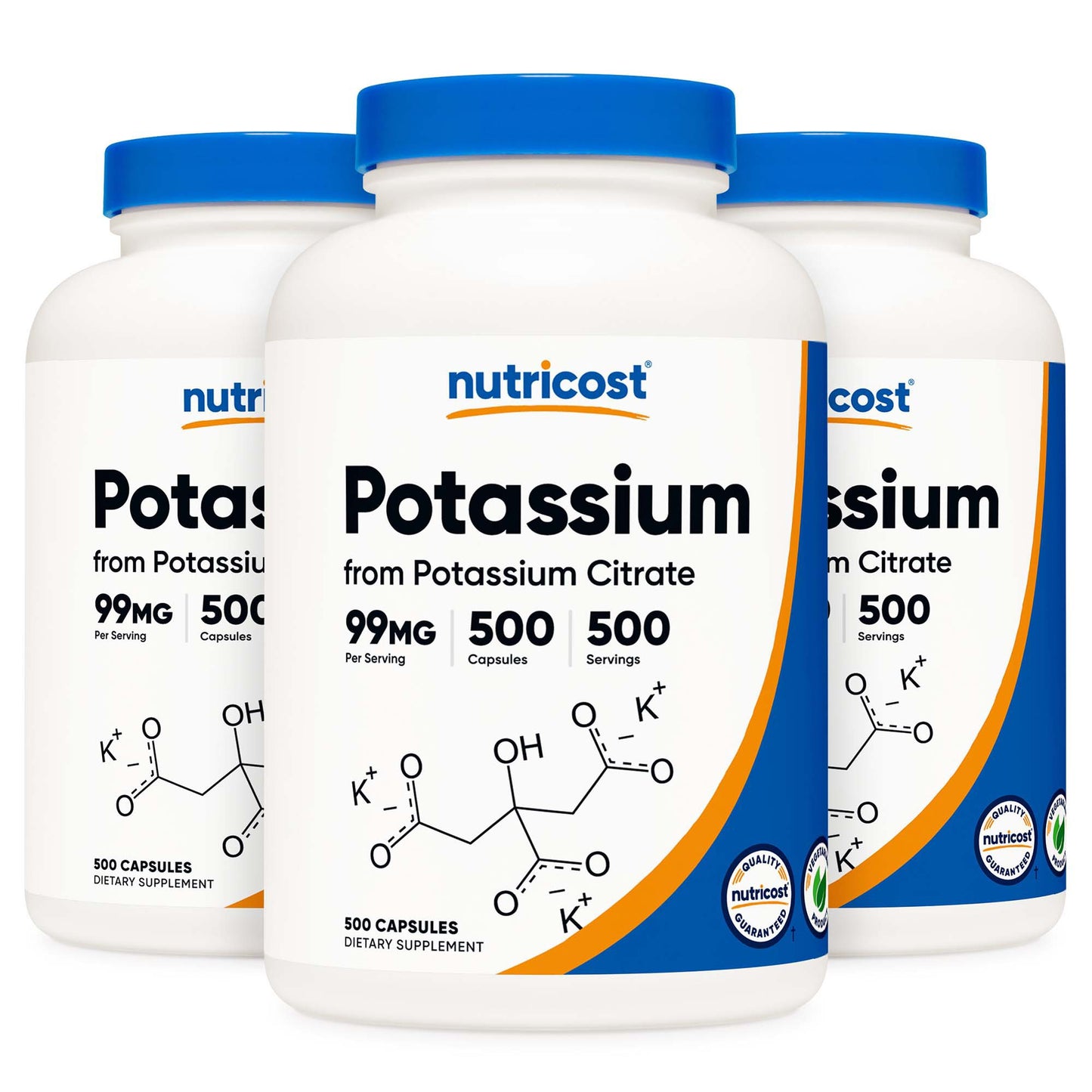 nutricost® Dietary Supplement Potassium Citrate 99 mg Strength Capsule 500 Per Bottle (1270256_BT)