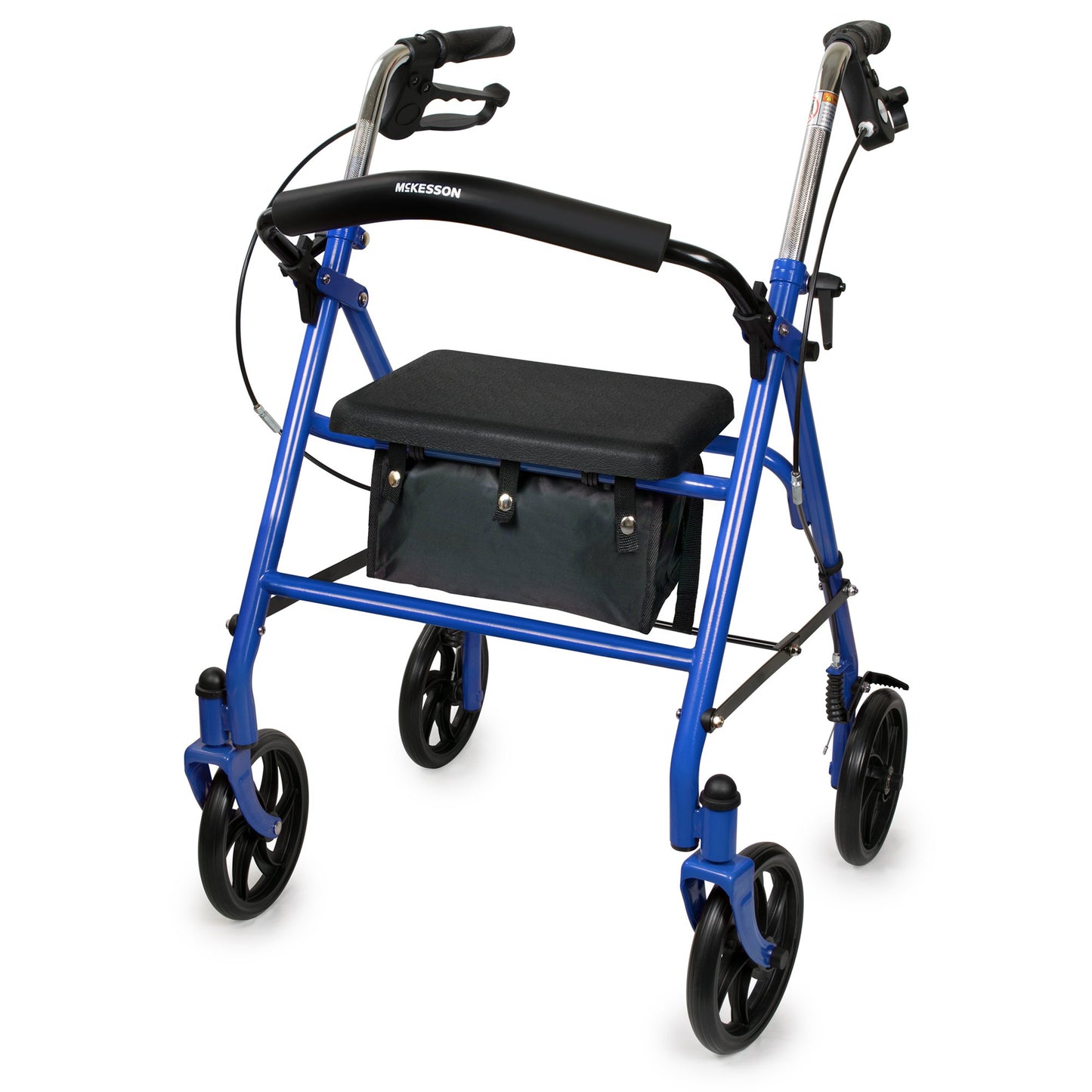 McKesson 4 Wheel Rollator Blue Adjustable Height / Folding Steel Frame (1065269_EA)