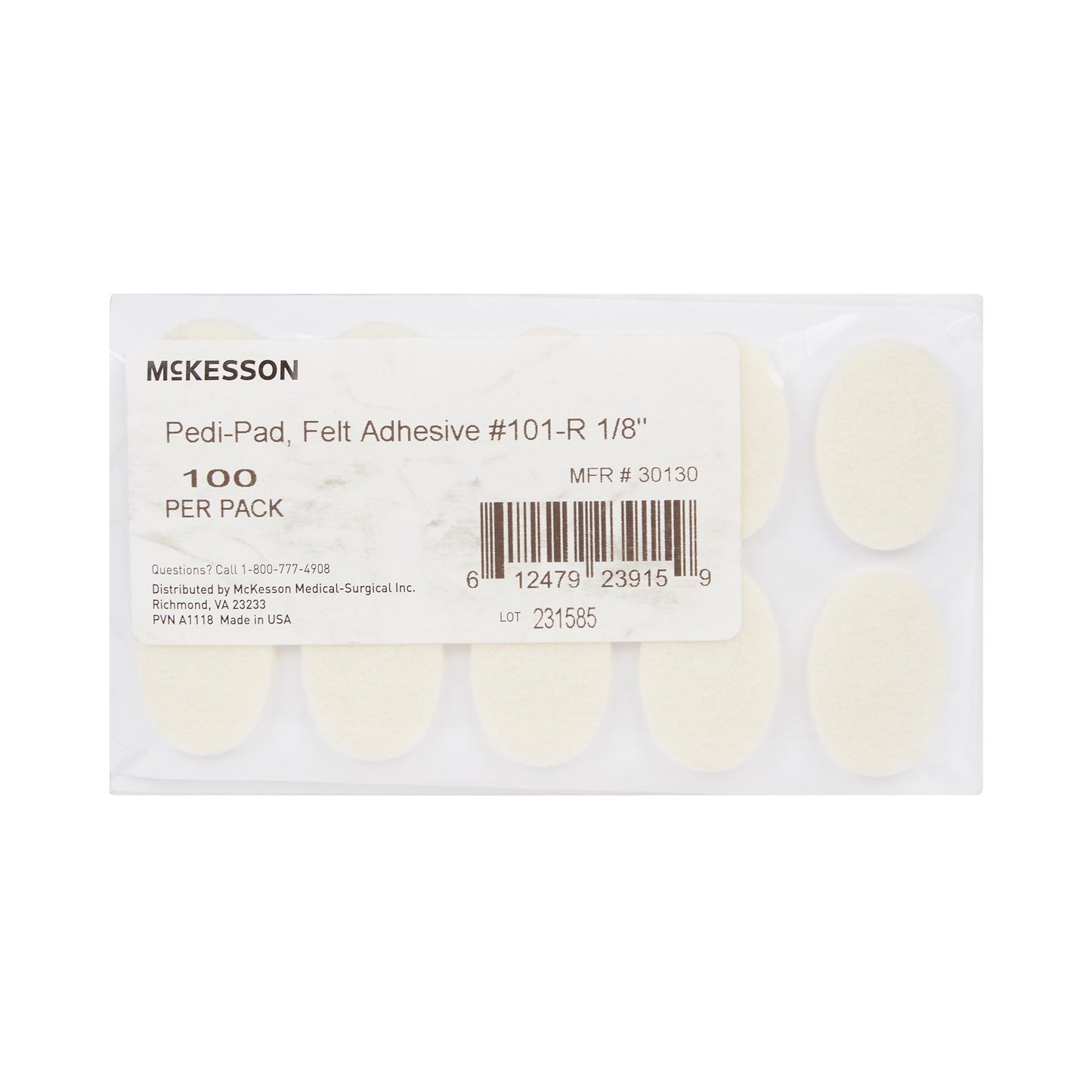 McKesson Pedi-Pad Protective Pad Size 101-Regular Adhesive Foot (1111071_PK)
