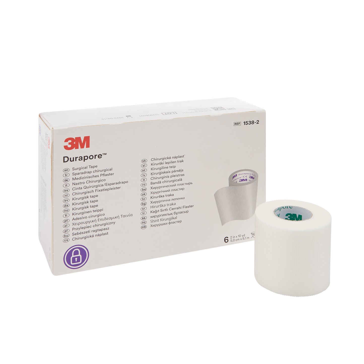 3M™ Durapore™ Medical Tape White 2 Inch X 10 Yard Silk-Like Cloth NonSterile (5776_BX)