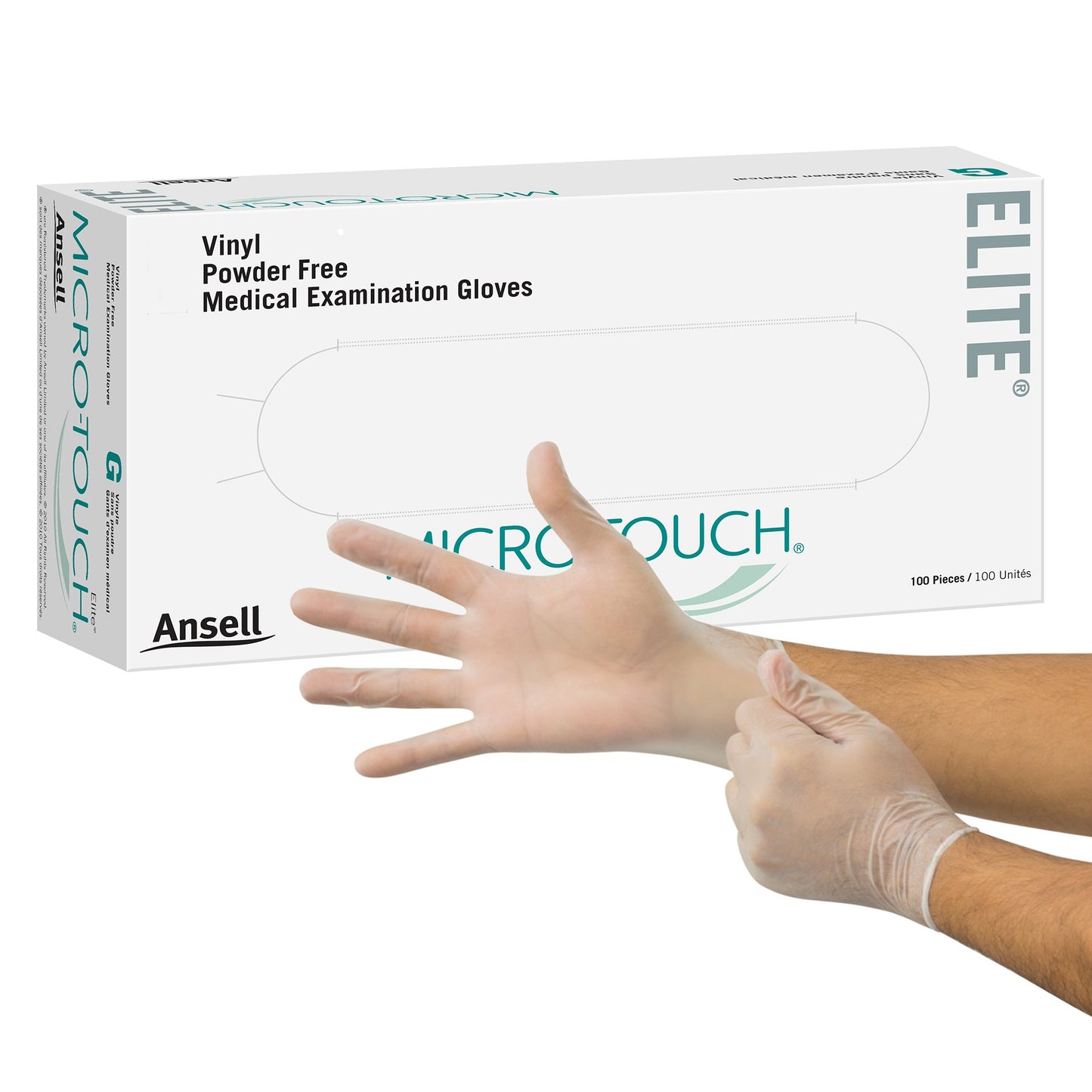 Micro-Touch® Elite® Exam Glove Medium NonSterile Stretch Vinyl Standard Cuff Length Smooth Ivory Not Rated (453104_CS)