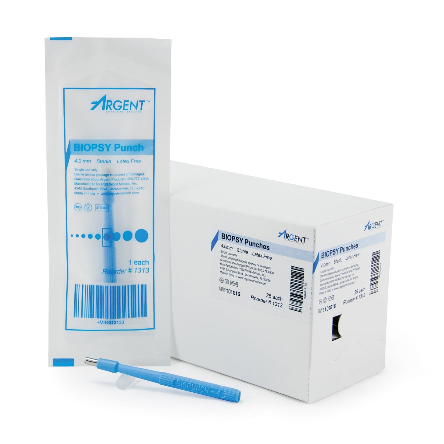 McKesson Argent™ Biopsy Punch Dermal 4 mm (1175174_CS)