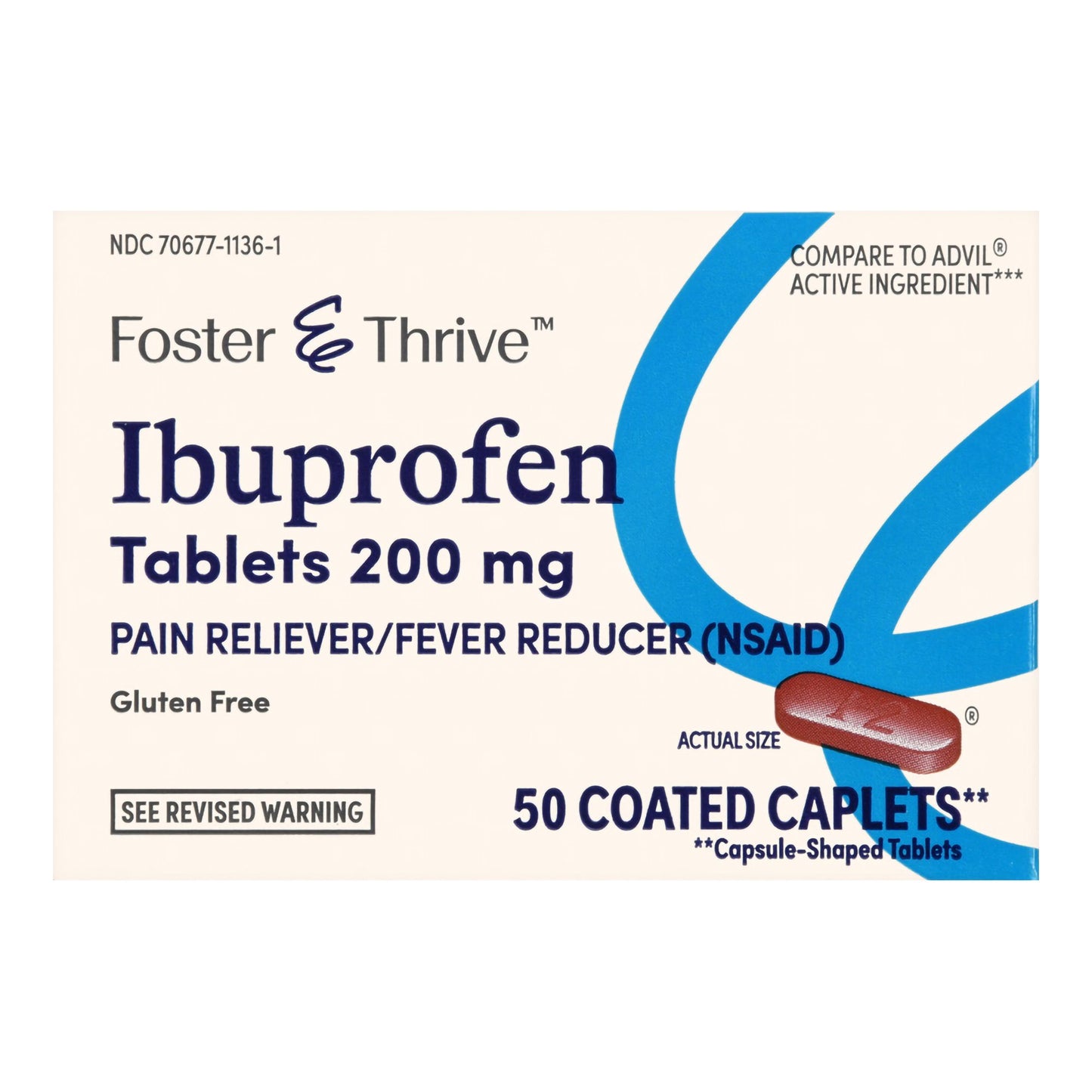 Foster & Thrive™ Pain Relief 200 mg Strength Ibuprofen Caplet 50 per Bottle (1238994_BT)