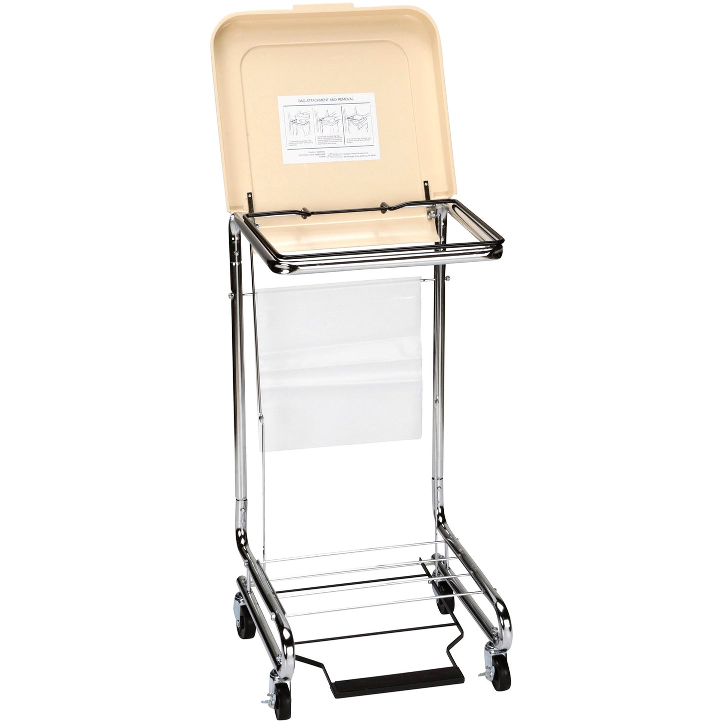 McKesson Hamper Stand Soiled Linen Rectangular Opening 30 to 33 gal. Capacity Foot Pedal Self-Closing Lid (284506_EA)