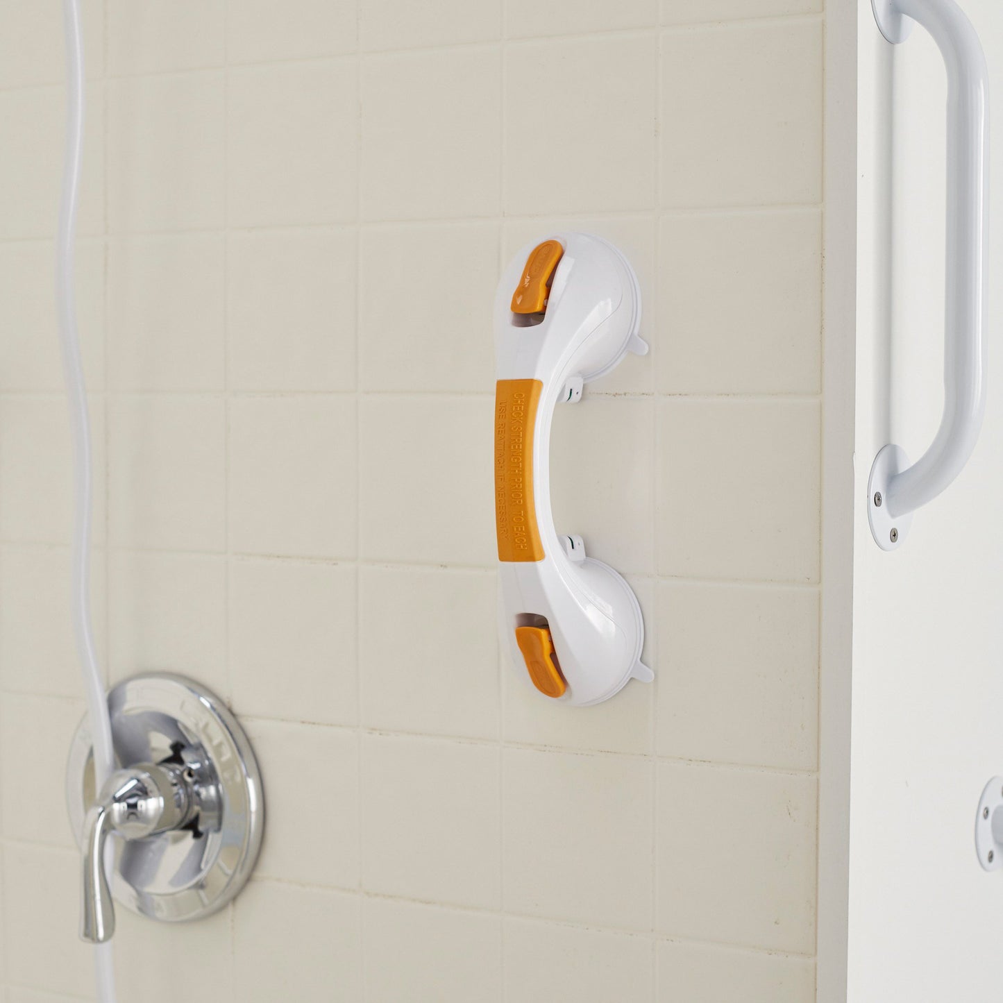 McKesson Suction-Cup Grab Bar White / Yellow Plastic (1103365_EA)