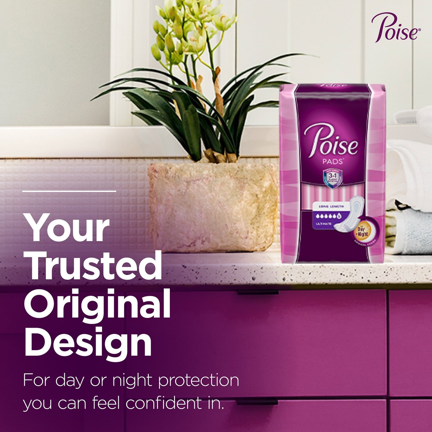 Poise® Fresh Protection™ Ultimate Bladder Control Pad 15.9 Inch Length Heavy Absorbency Sodium Polyacrylate Core One Size Fits Most (1160329_CS)