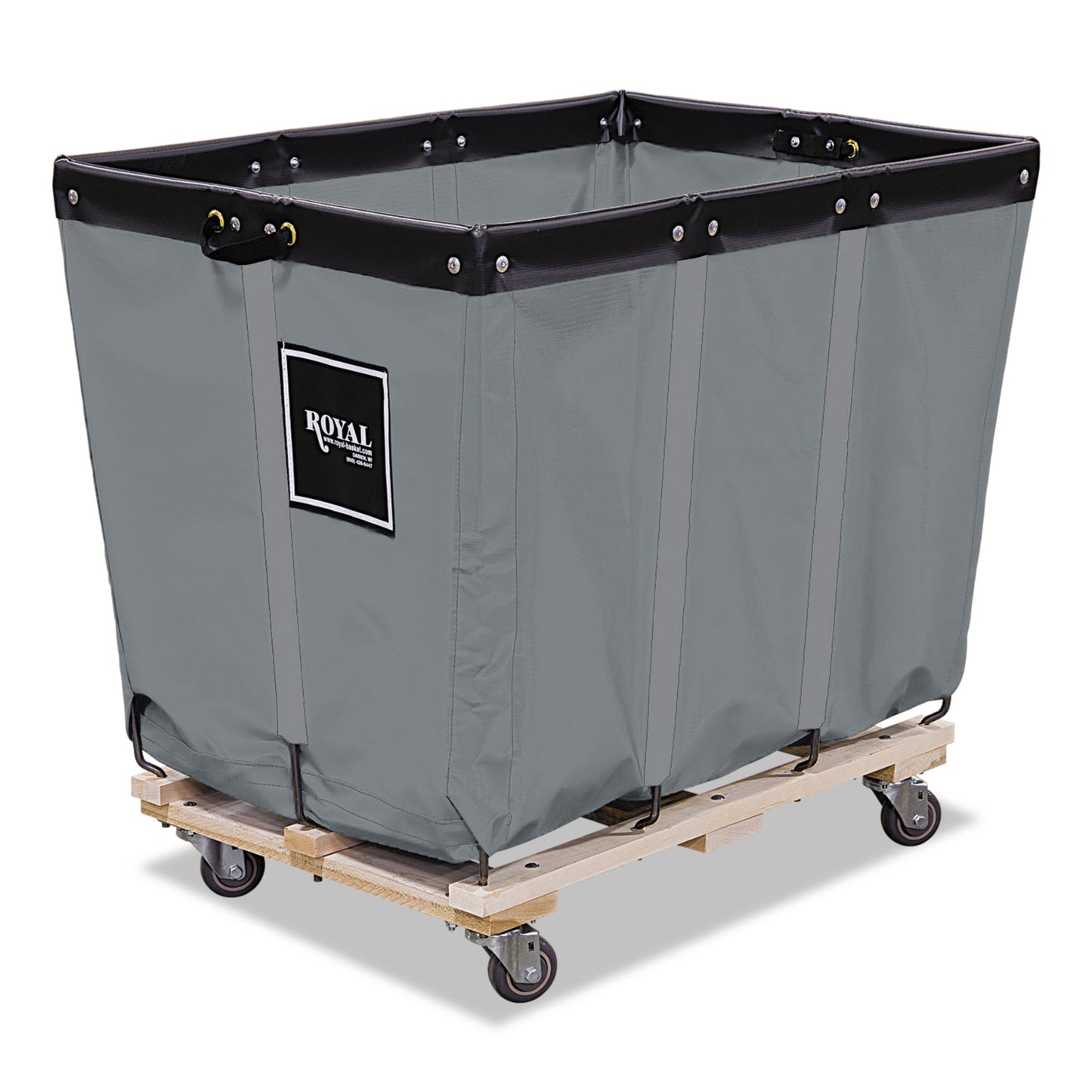 Royal Basket Trucks Permanent Liner Truck, Synthetic Fabric, 8-Bushel, 9.96 cu ft Bin, 22" x 23" x 29.5", Gray/Black/Natural (RBTR08GGPMA3UN)
