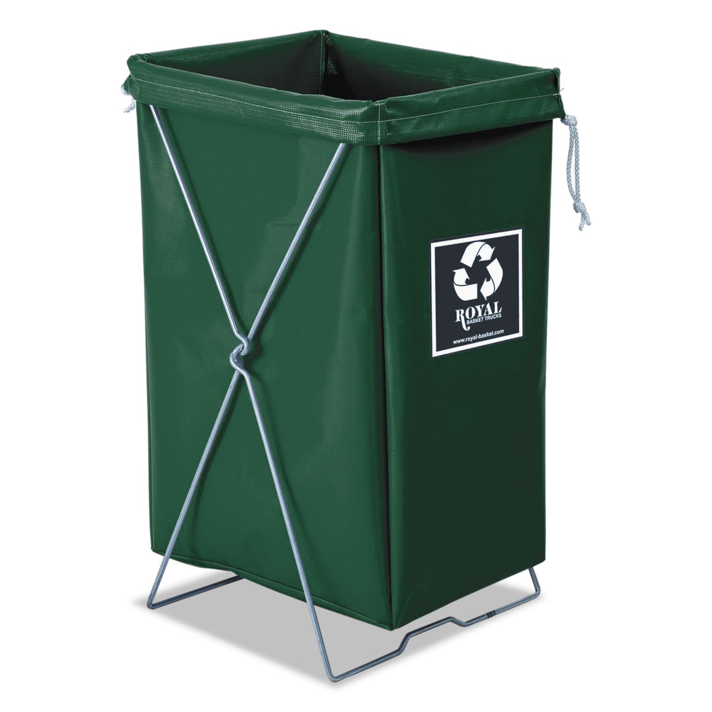Royal Basket Trucks Enviro Hamper, Hamper Bag and Stand, 30 gal, 15w x 16d x 30h, Steel/Vinyl, Green (RBTR00EEXEBK)