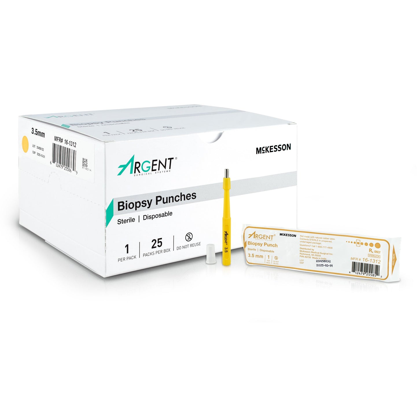 McKesson Argent™ Biopsy Punch Dermal 3.5 mm (1175173_CS)