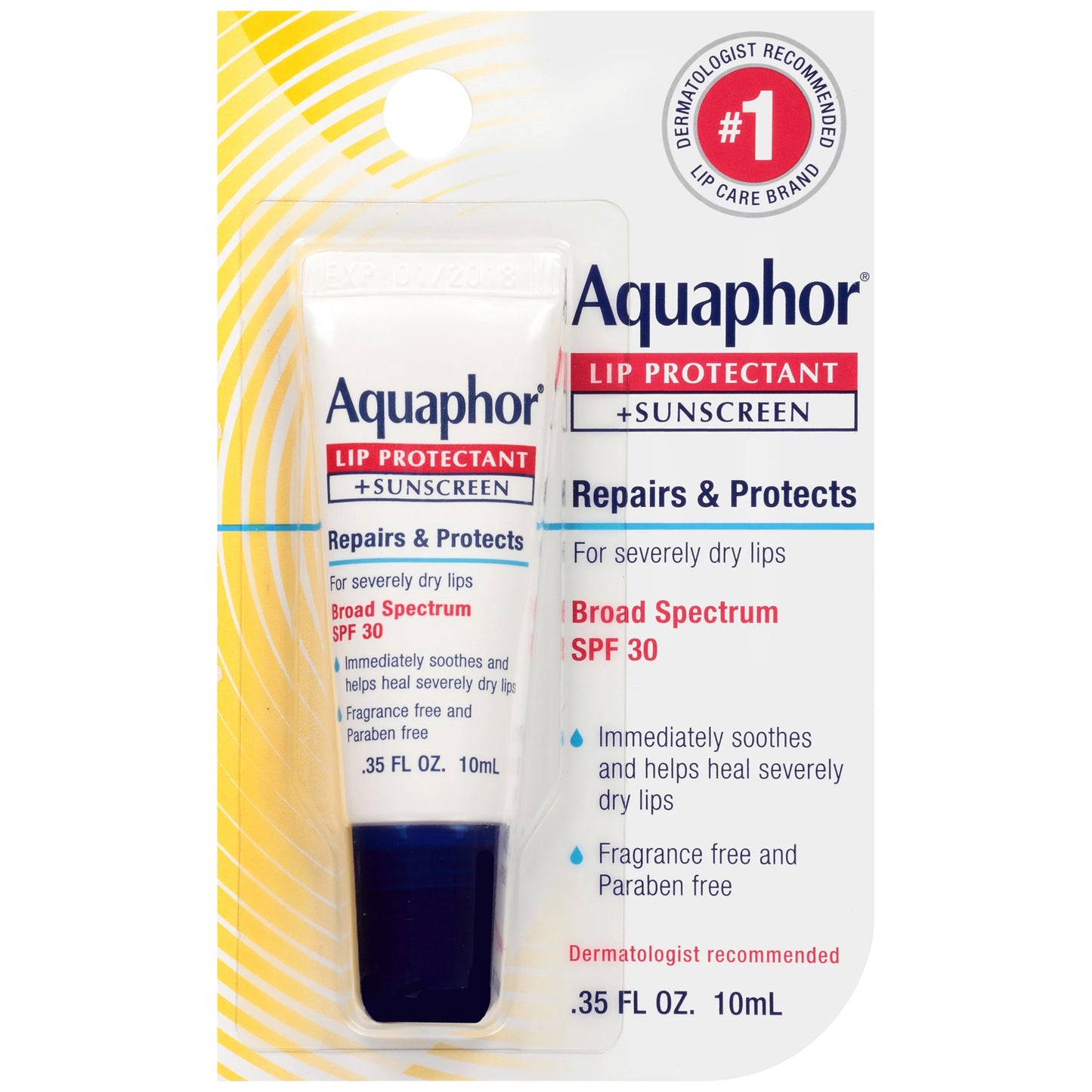 Aquaphor® Lip Protectant + Sunscreen Lip Balm .35 oz. Tube (1231865_CT)