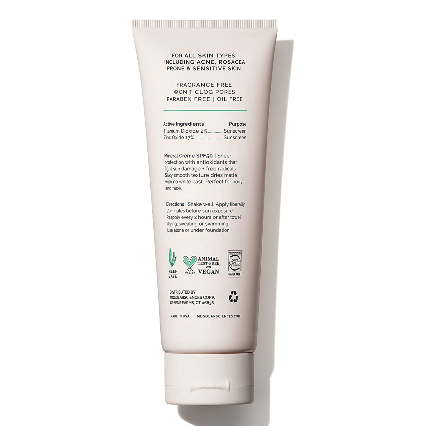 MDSolarsciences™ Mineral Crème Sunscreen SPF 50 Cream 3.4 oz. Tube (1230955_EA)