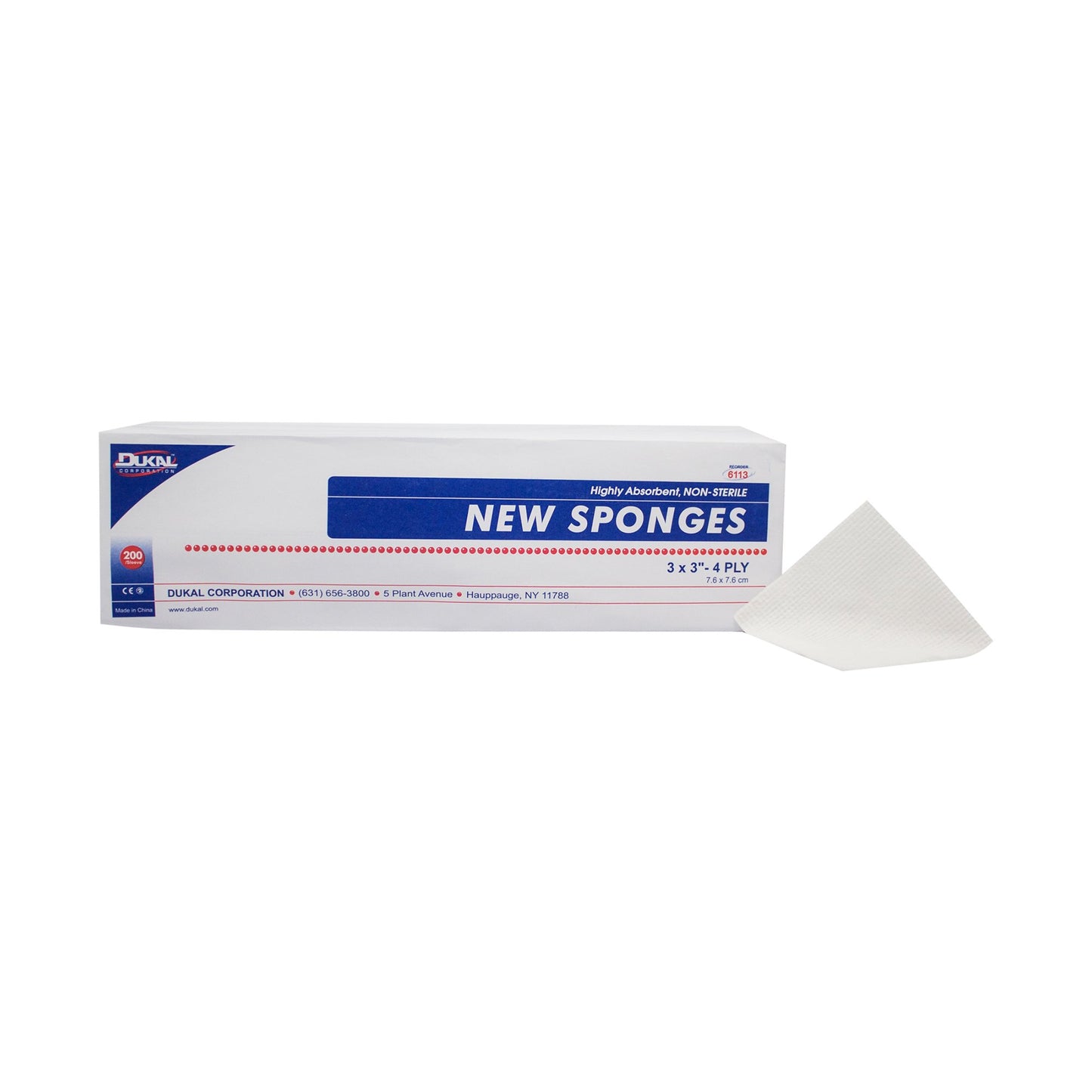 Dukal™ Nonwoven Sponge 3 X 3 Inch 4-Ply NonSterile 200 per Pack (651522_CS)