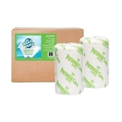 Touch Point® Personal Care Wipes, 8"x12", 192/Roll, 2 Rolls/Case (HOS22192TP)