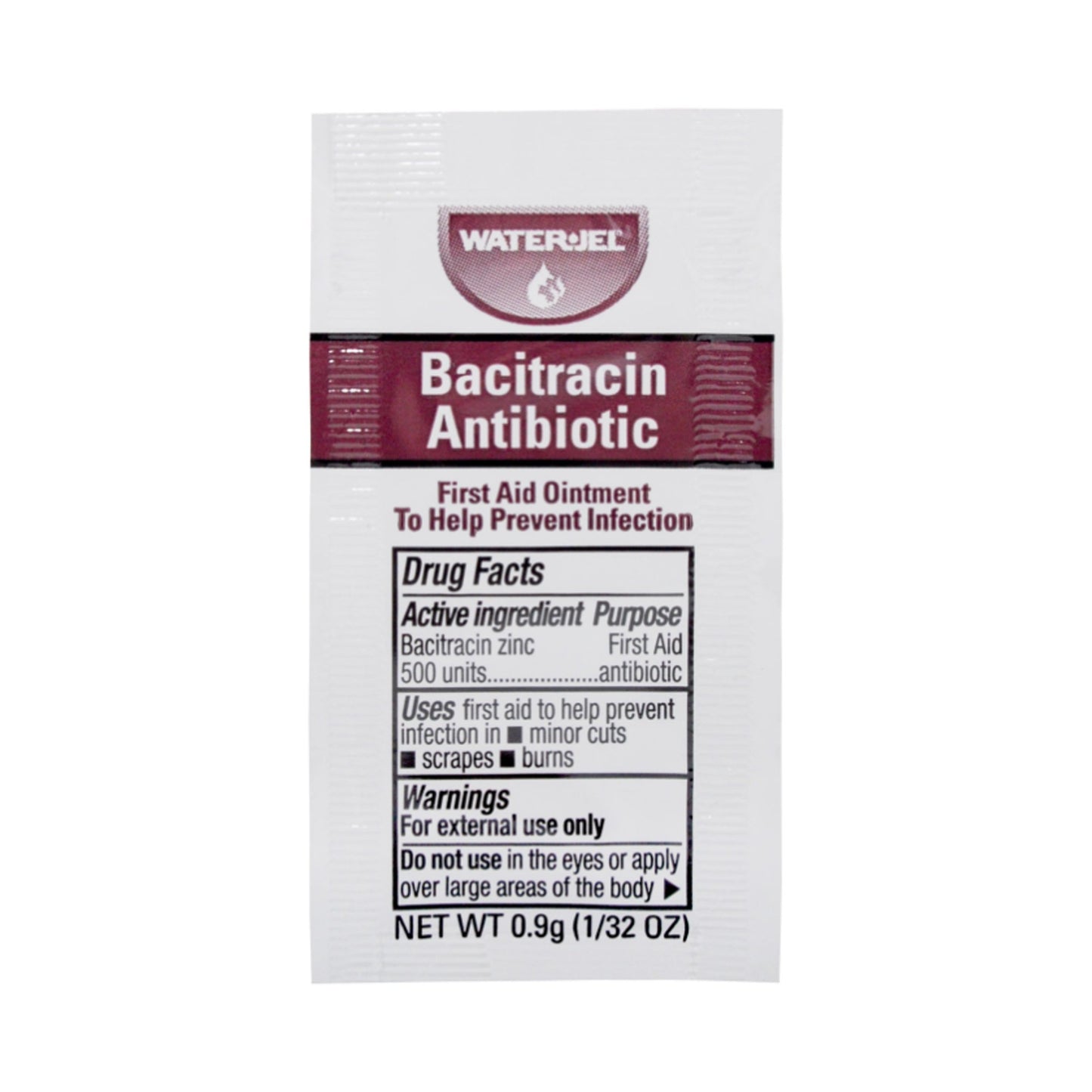 Water Jel® First Aid Antibiotic Bacitracin Zinc Ointment 0.9 Gram Individual Packet (975422_BX)