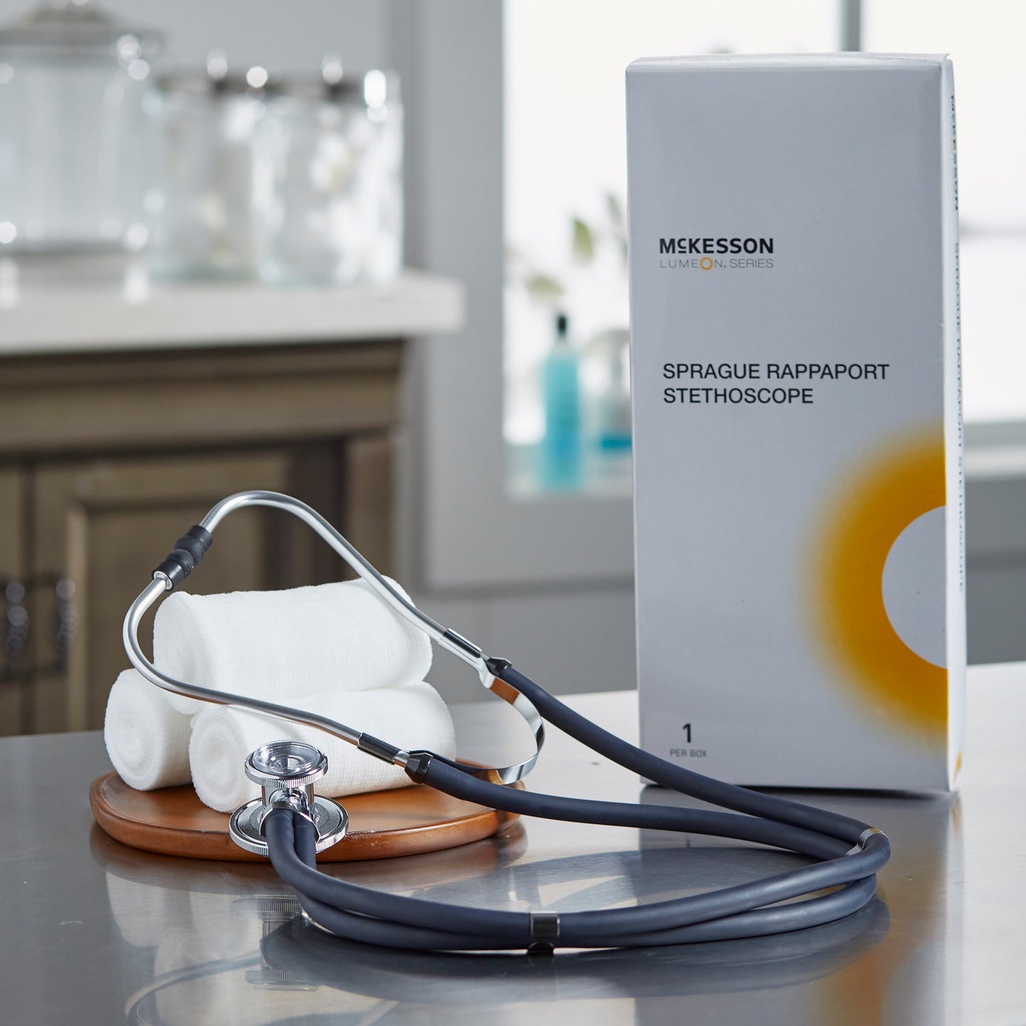 McKesson LUMEON™ Sprague Stethoscope Blue 2-Tube 22 Inch Tube Double Sided Chestpiece (992843_EA)