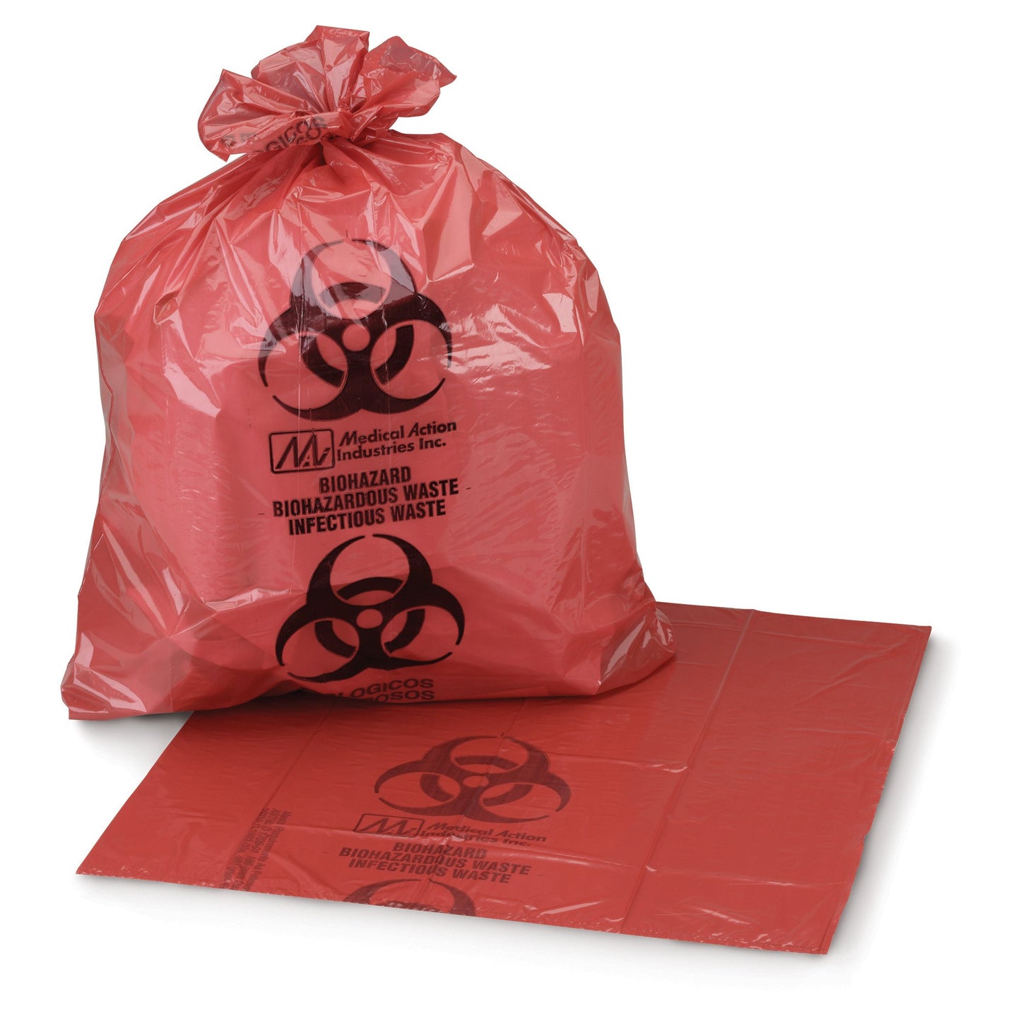 McKesson Biohazard Waste Bag Biohazard Symbol / Infectious Waste 1 to 3 gal. Red 11 X 14 Inch (223411_CS)
