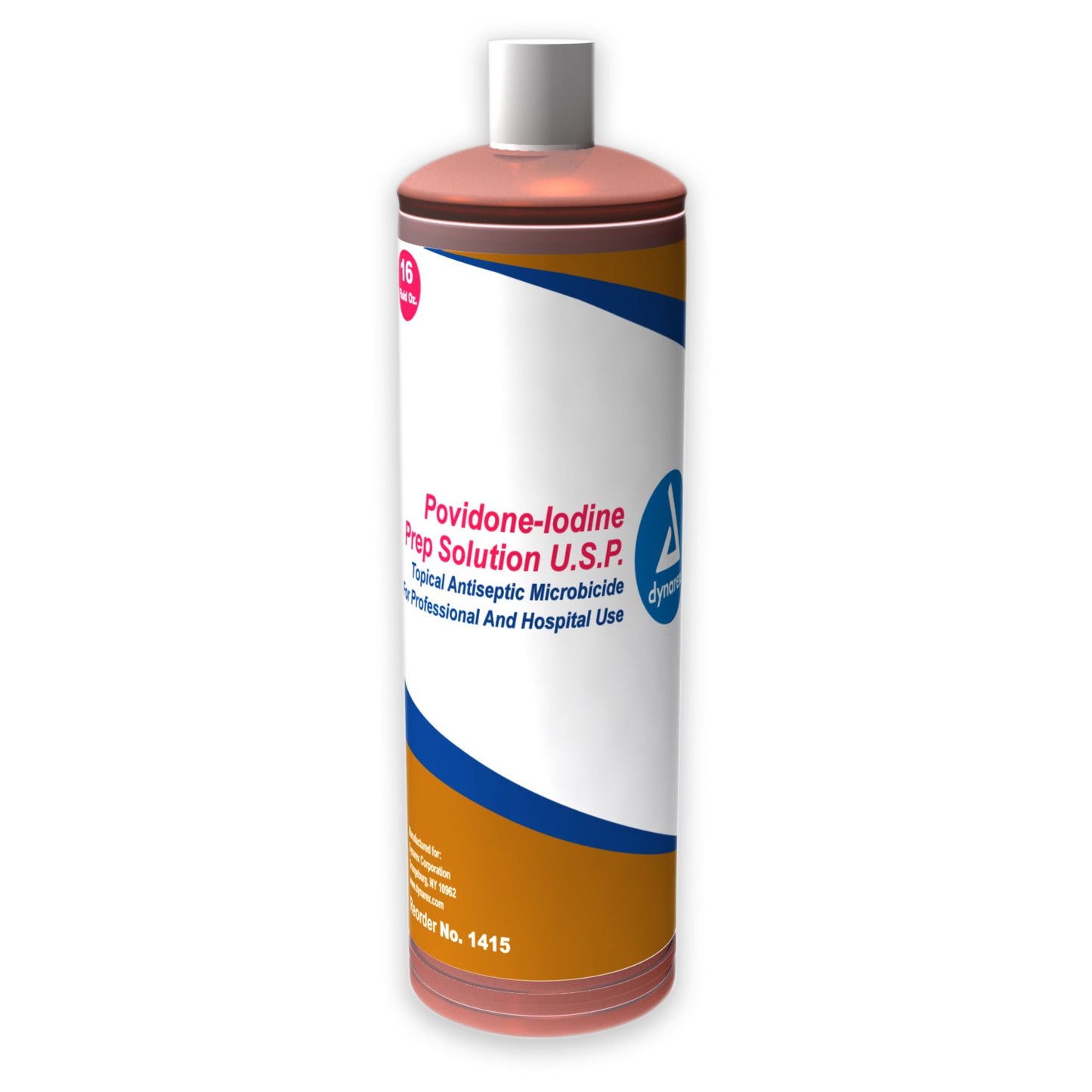 Dynarex Skin Prep Solution 16 oz. Bottle 10% Strength Povidone-Iodine NonSterile (575249_EA)
