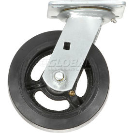 Global Industrial Heavy Duty Swivel Plate Caster 6" Mold-on Rubber Wheel 500 lb. Capacity (WB601122)