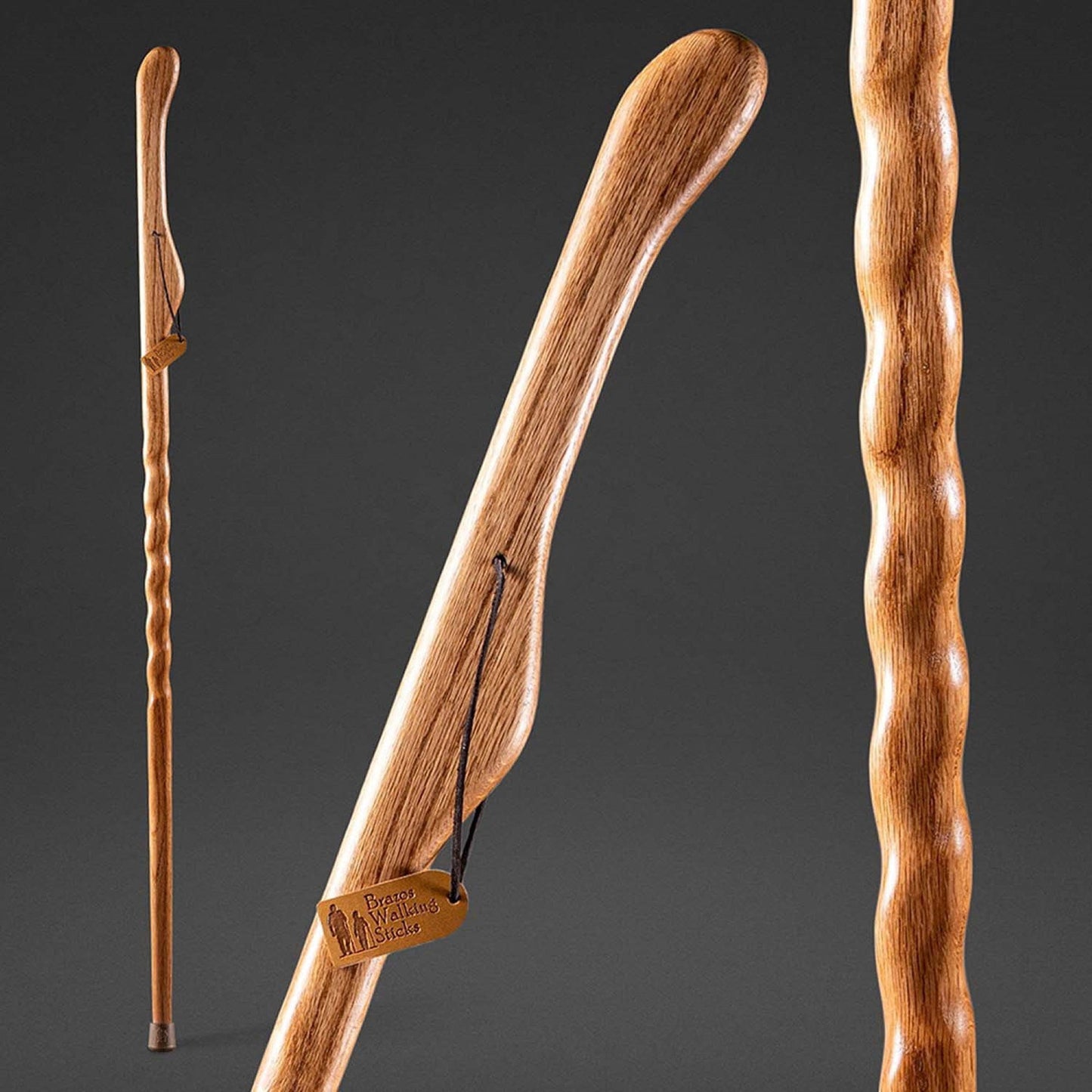 Brazos™ Twisted HitchHiker Walking Stick Wood 55 Inch Height Oak (1229069_EA)