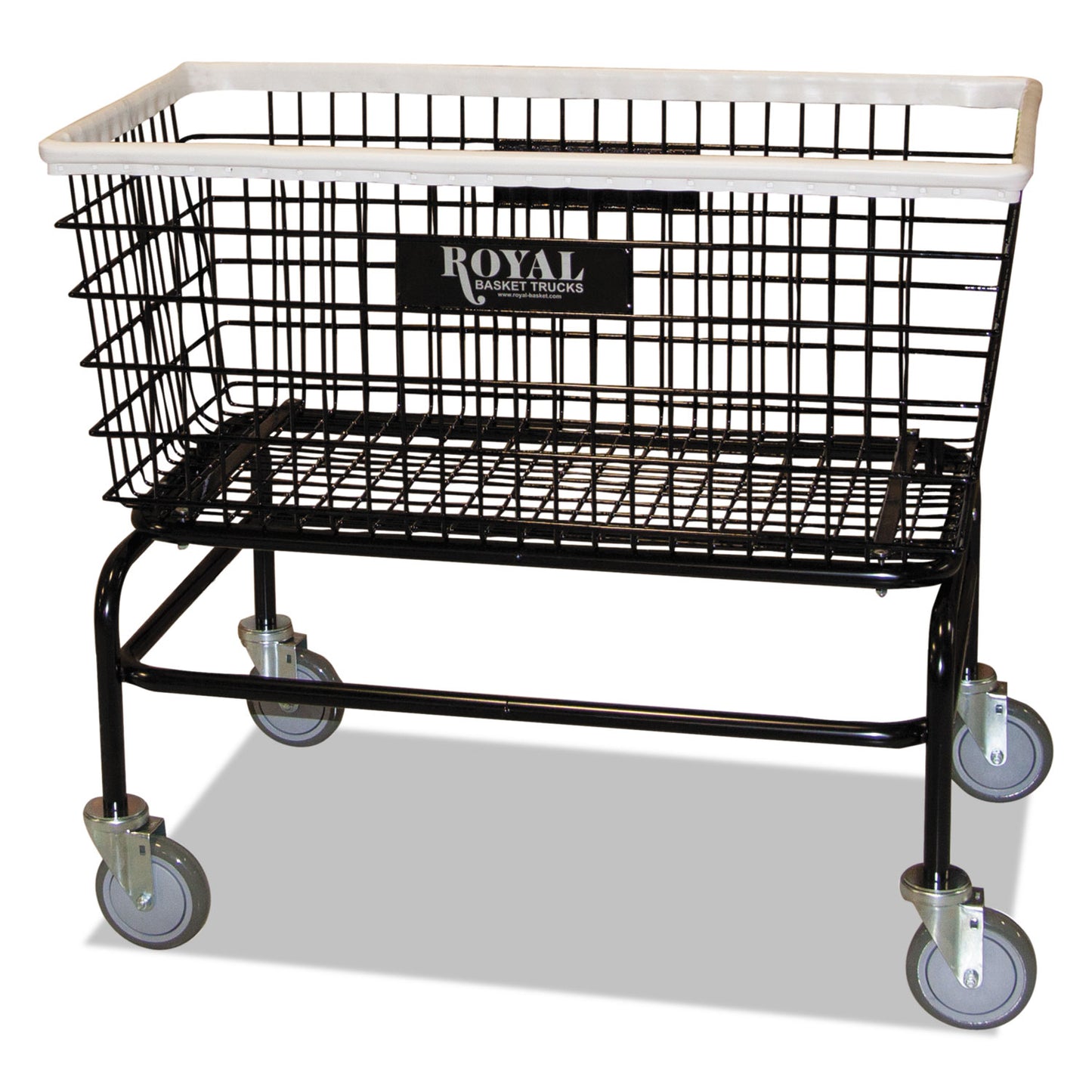 Royal Basket Trucks Large Wire Laundry Cart, Metal, 19" x 15.75" x 33.5", Black (RBTL33BKXW0A5UN)