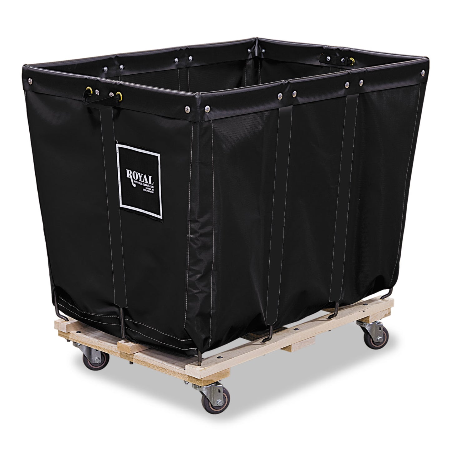 Royal Basket Trucks Permanent Liner Truck, Synthetic Fabric, 12-Bushel, 14.93 cu ft Bin, 26" x 27.5" x 34", Black/Natural (RBTL12KKKPMA3UN)